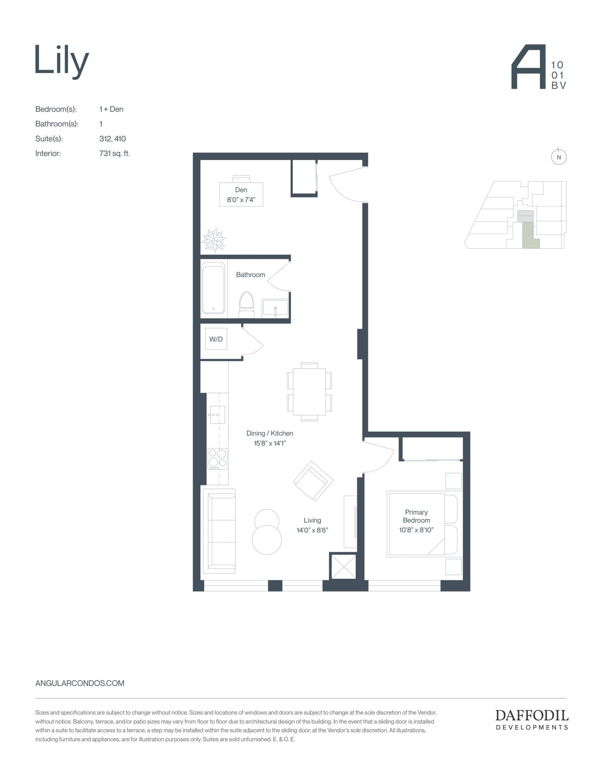 Lily Floor Plan at Angular Condos - 731 sq.ft