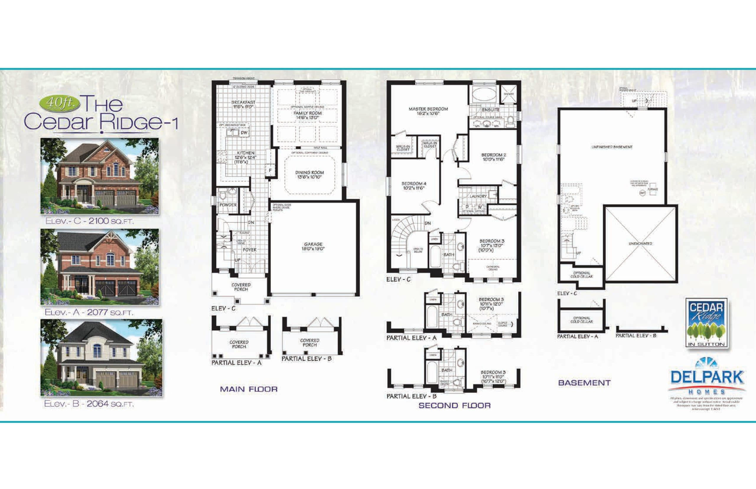 The Cedar Ridge 1 Floor Plan at Cedar Ridge Homes - 2100 sq.ft