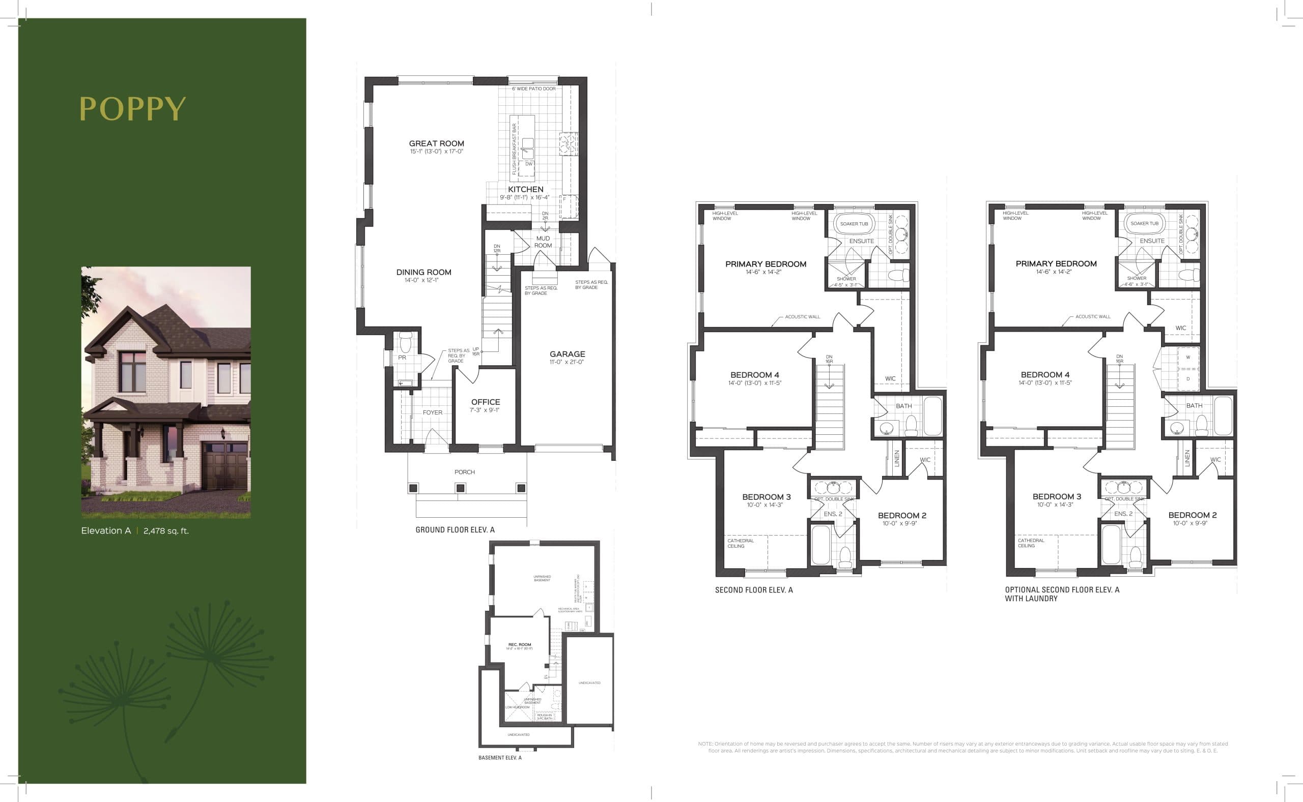 Poppy Floor Plan at Grand Ridge North - 2478 sq.ft