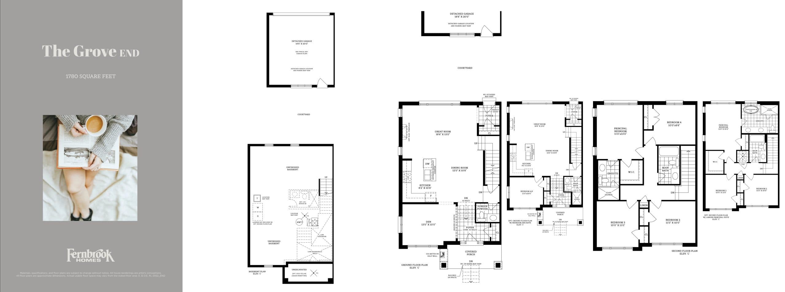 The Grove End Floor Plan at Hygge Towns Phase 2 - 1780 sq.ft