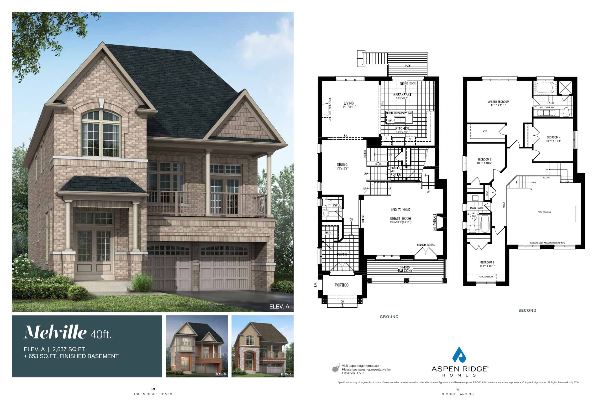 Melville Floor Plan at Simcoe Landing - 2637 sq.ft