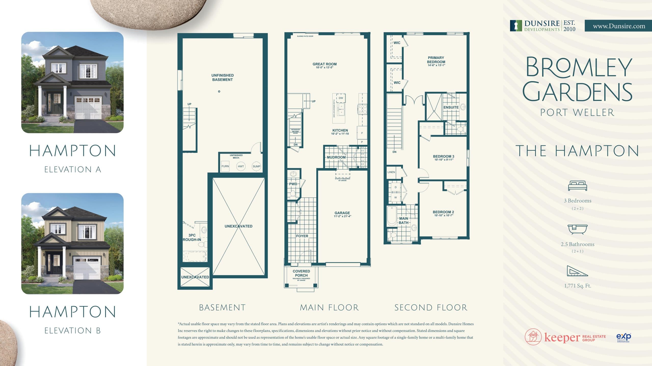 Hampton Floor Plan at Bromley Gardens - 1771 sq.ft