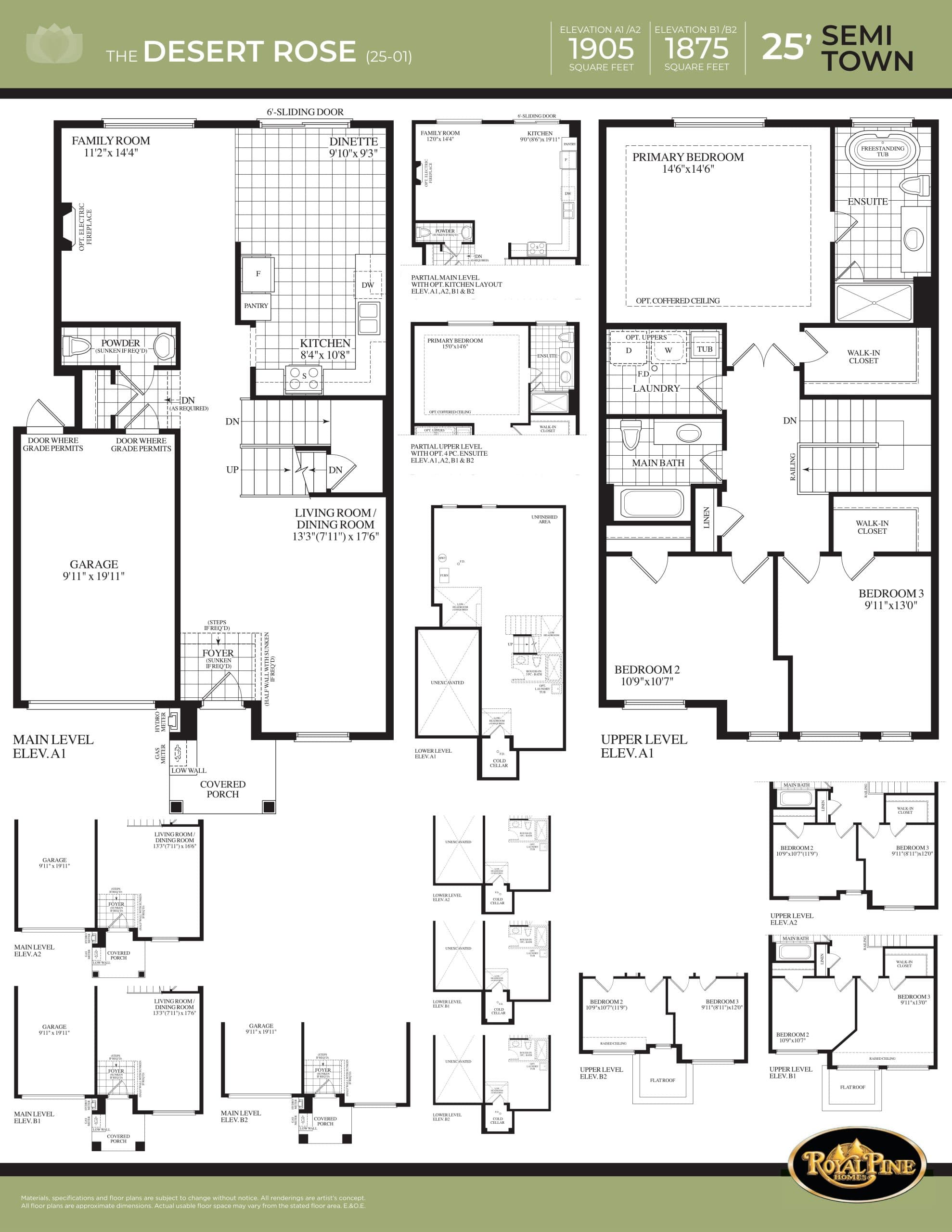 The Deset Rose Floor Plan at Mayfield Village by Royal Pine Homes - 1905 sq.ft