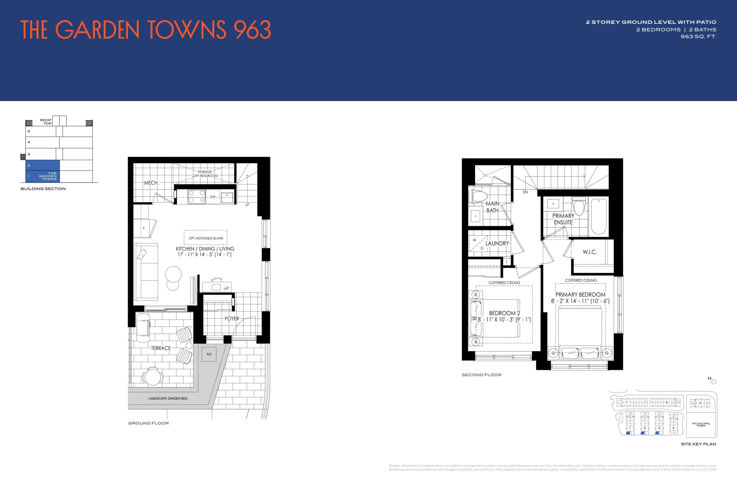 The Garden Towns 963 Floor Plan at Westshore Towns - 963 sq.ft