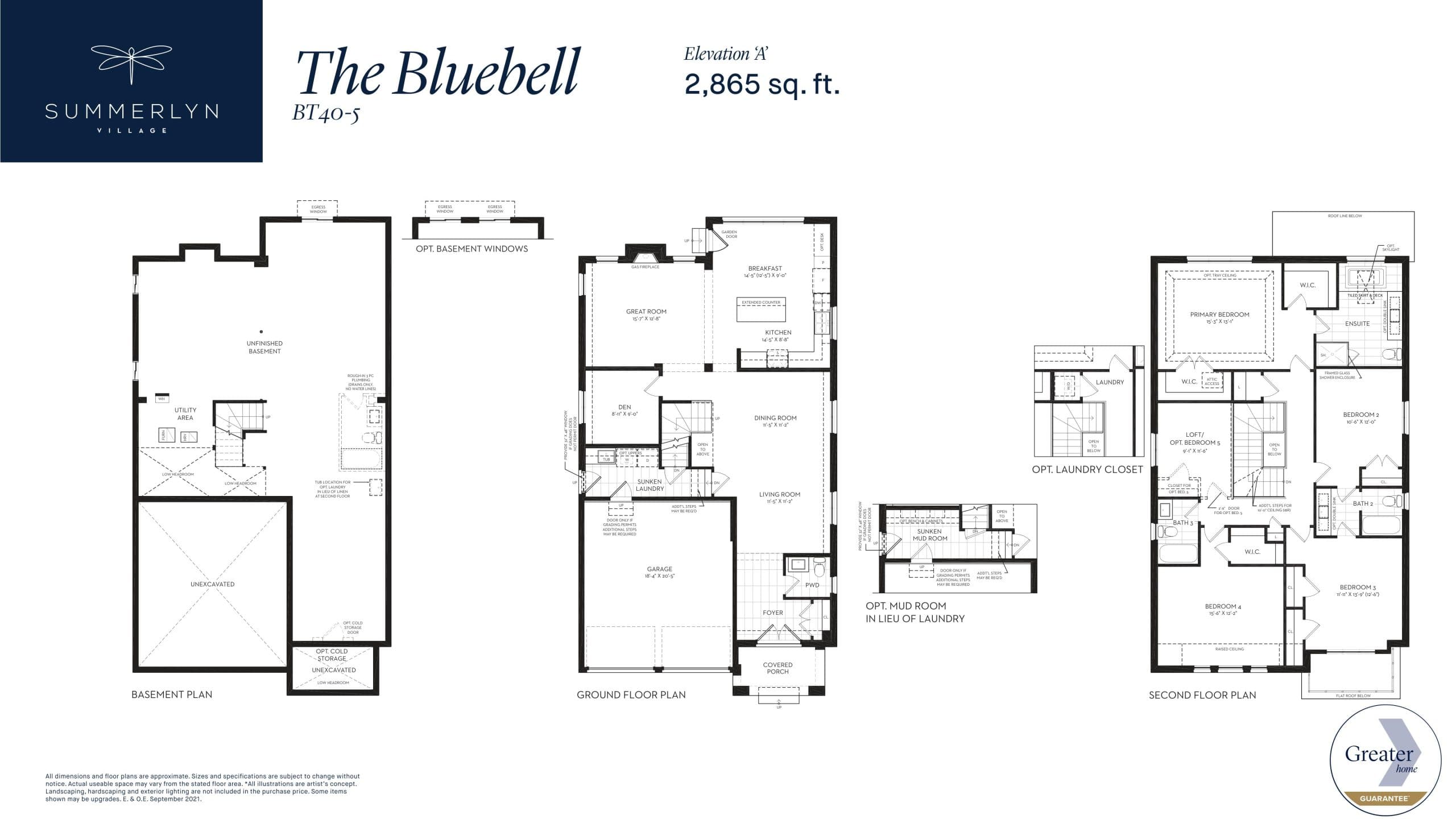 Bluebell Floor Plan at Summerlyn Village Homes - 2865 sq.ft