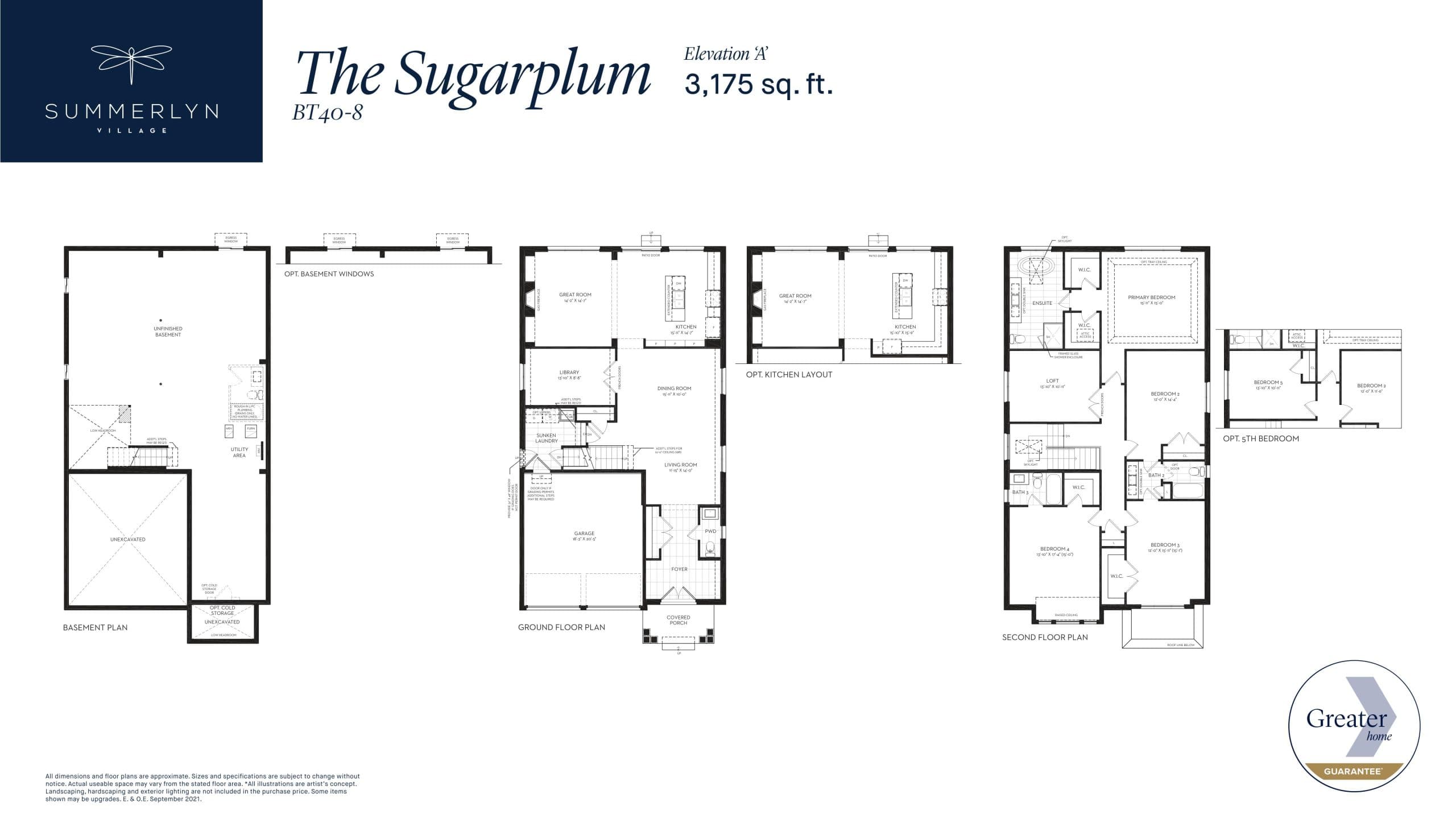 Sugarplum Floor Plan at Summerlyn Village Homes - 3175 sq.ft
