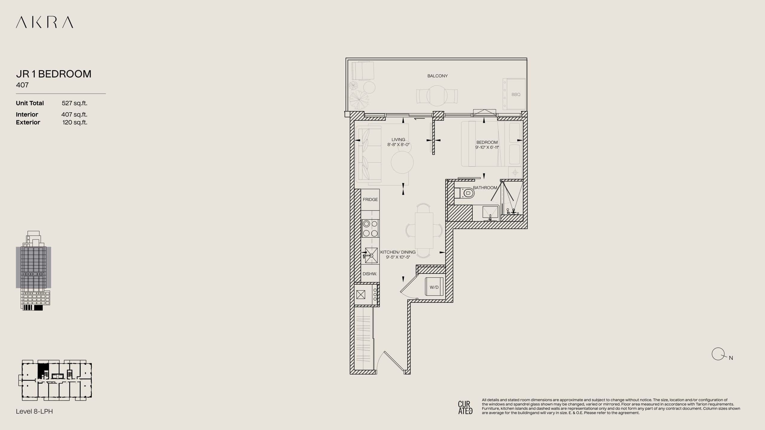 407 Floor Plan at Akra Living Condos - 407 sq.ft