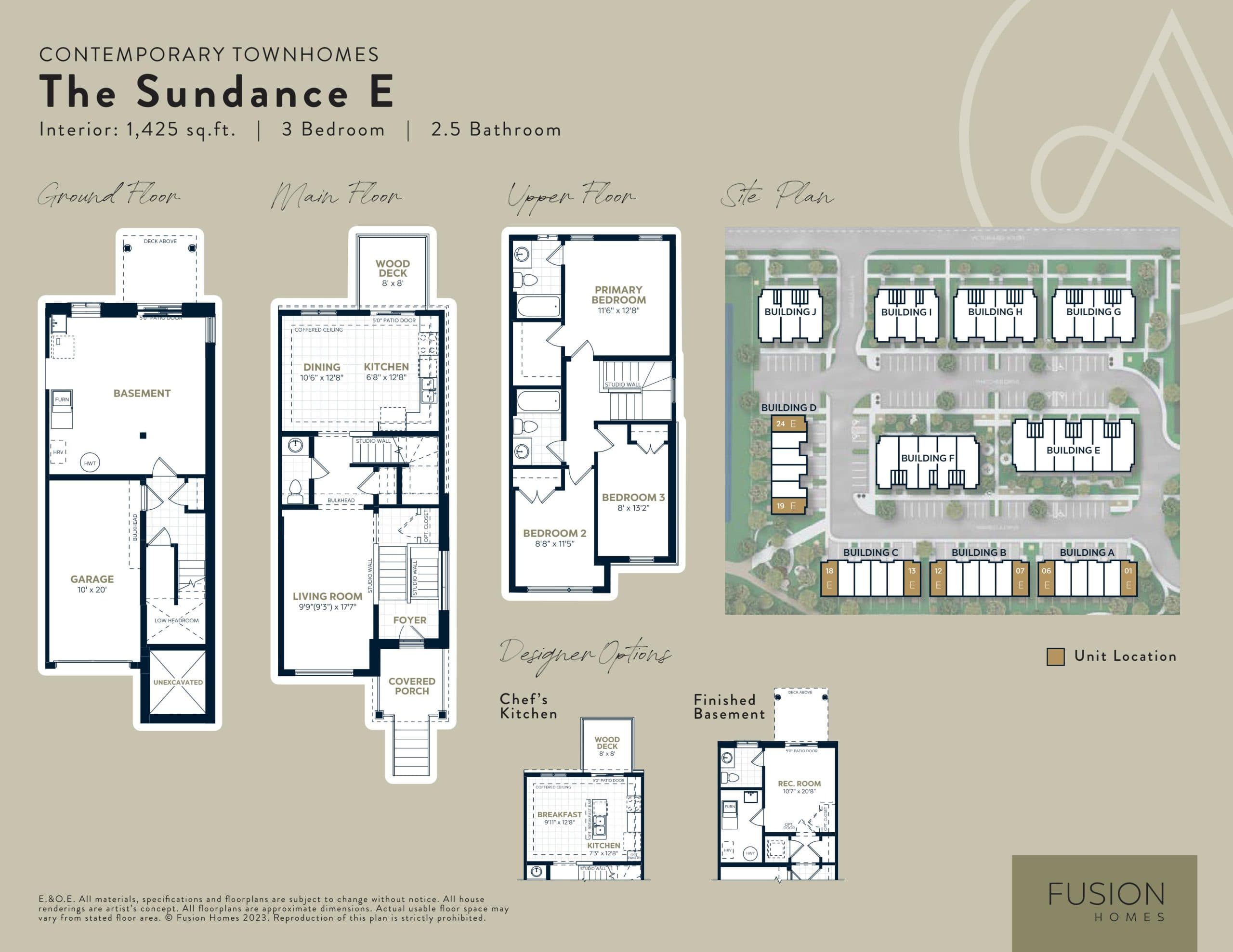 The Sundance E Floor Plan at Alister at Solterra Towns - 1425 sq.ft
