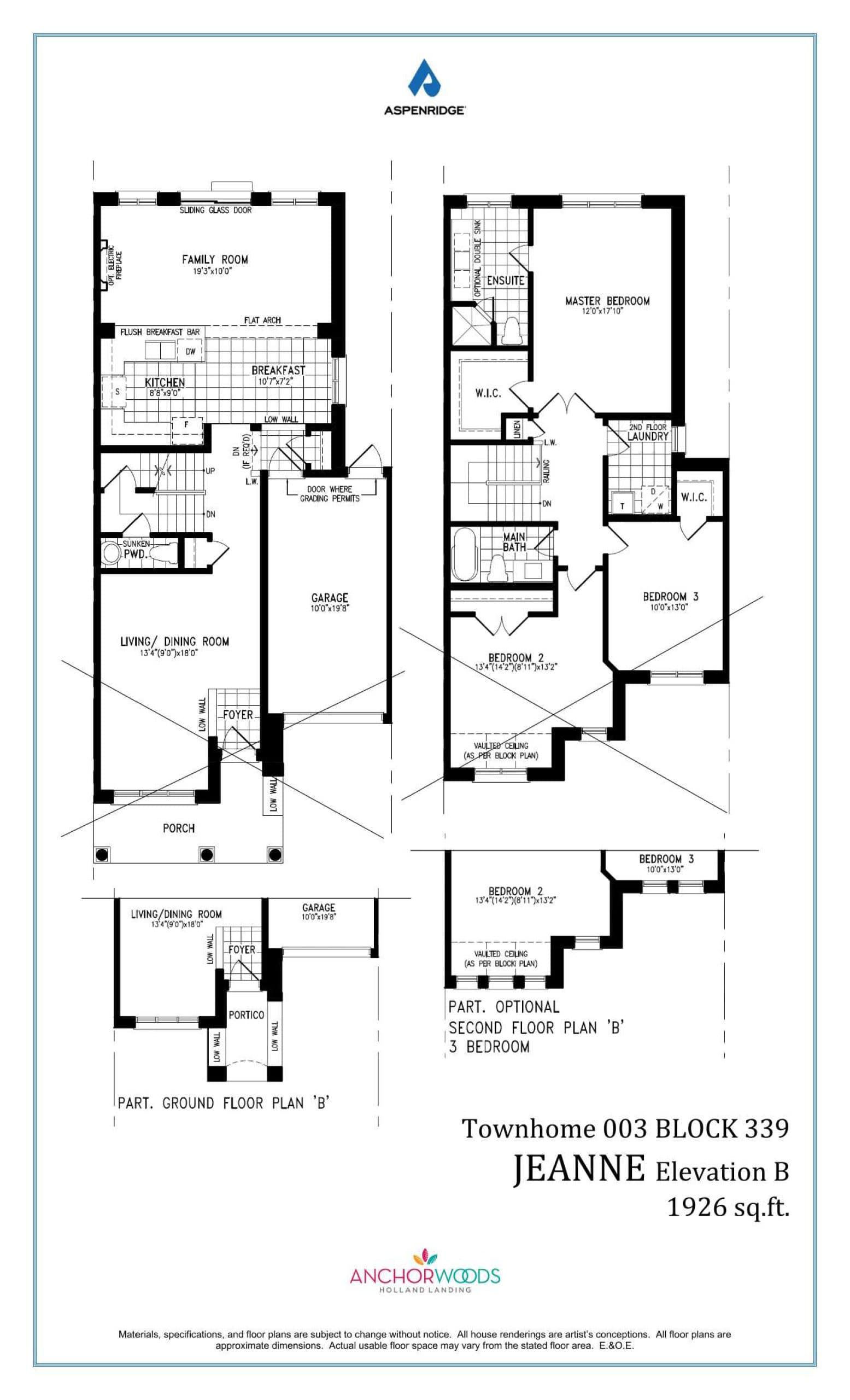 Jeanne Floor Plan at Anchor Woods by Aspen Ridge Homes - 1926 sq.ft
