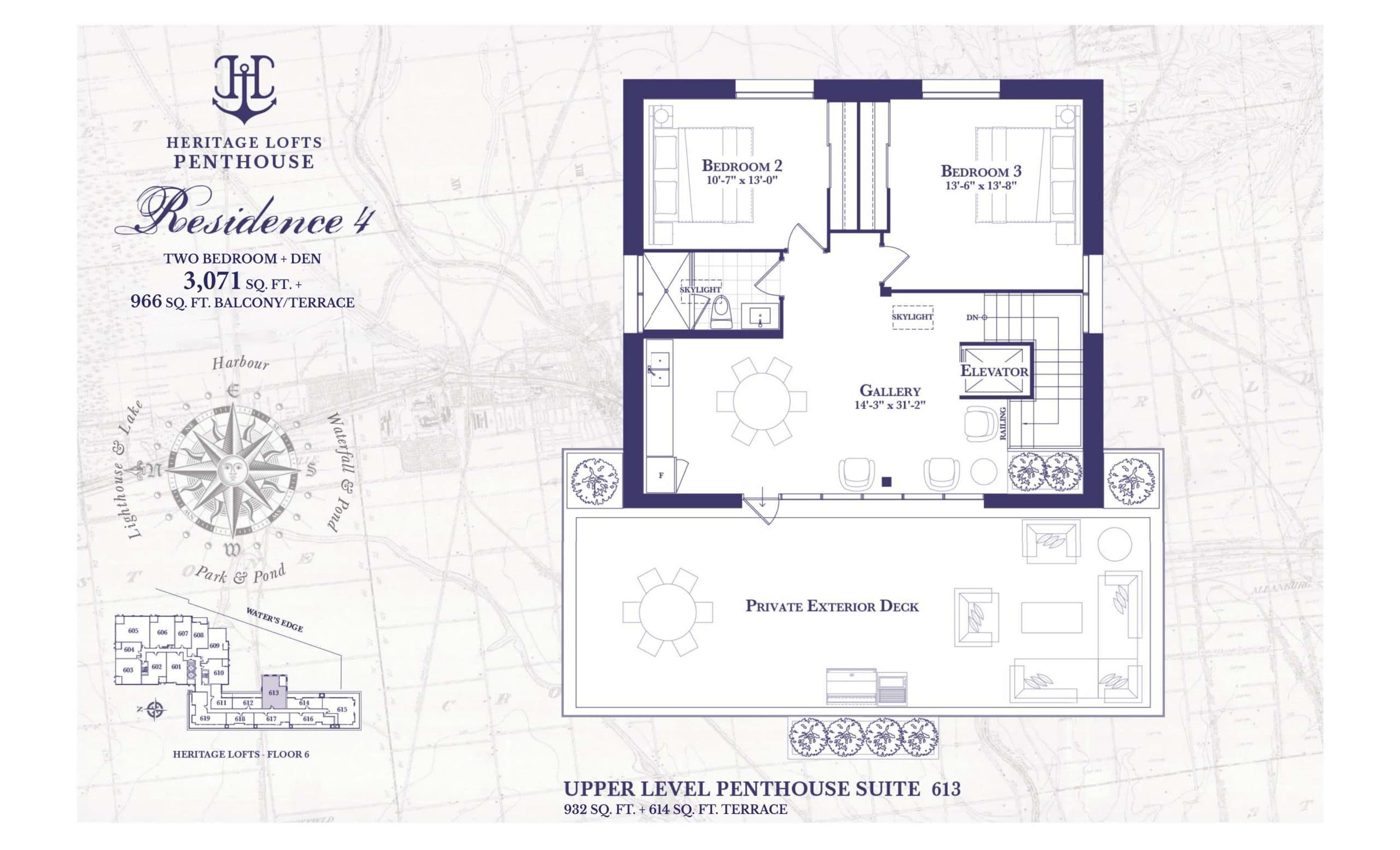 Residence 4 - Heritage Lofts (2/2) Floor Plan at The Harbour Club Condos - 3071 sq.ft