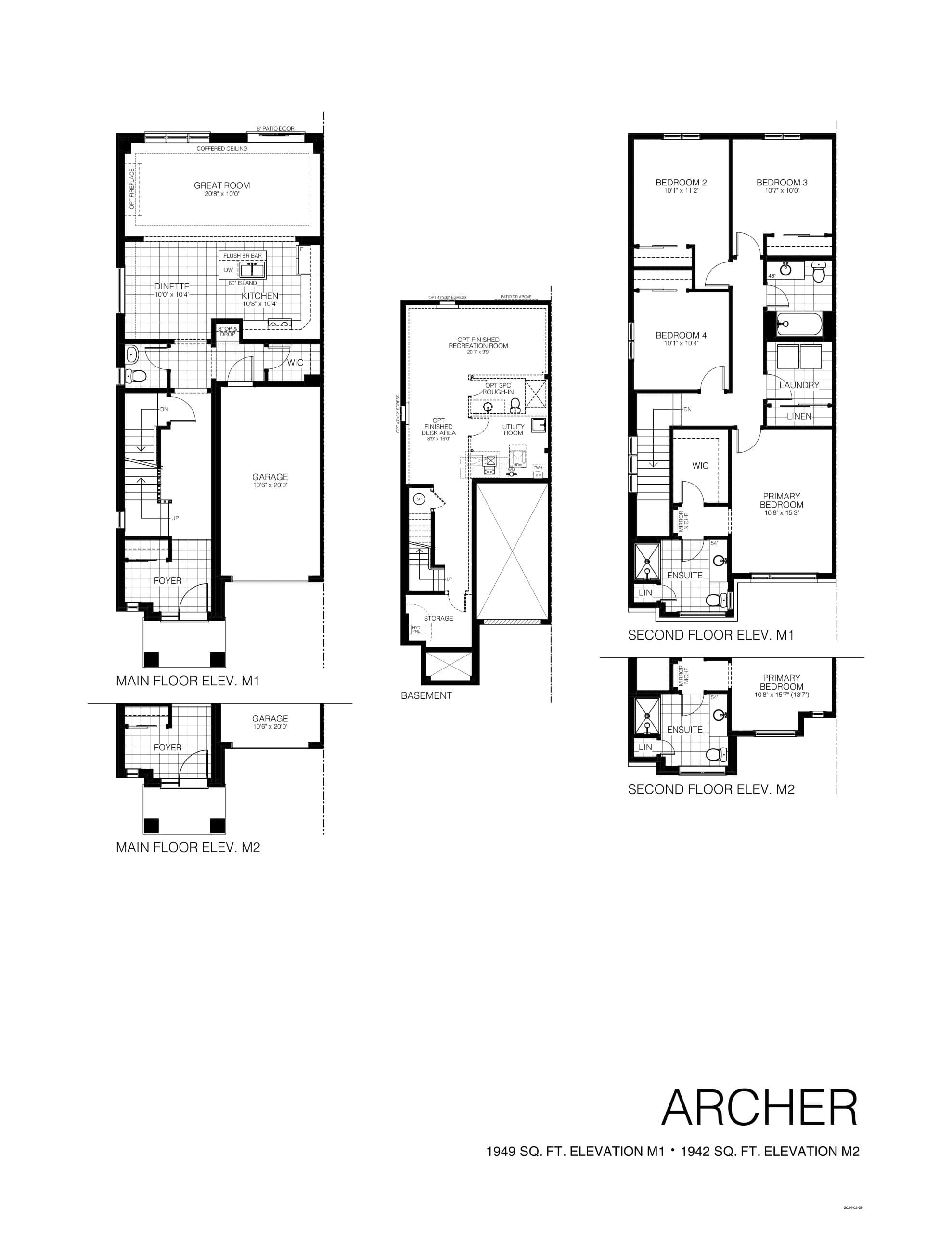 Archer Floor Plan at Harvest Oak Towns - 1949 sq.ft