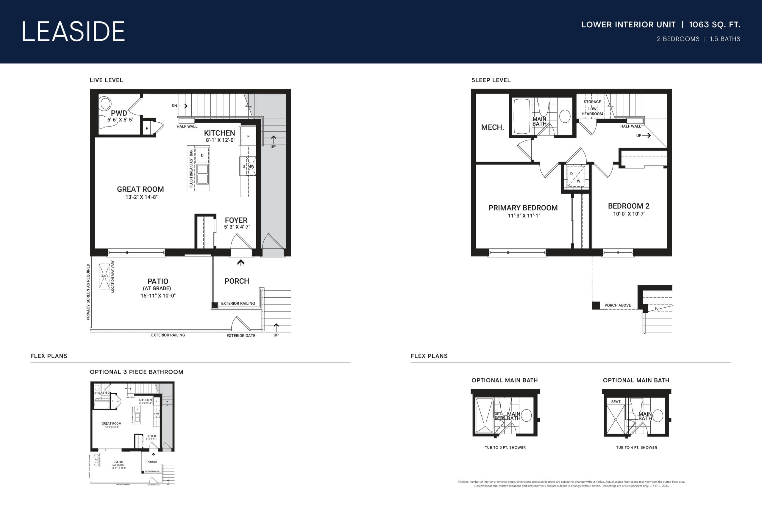 Leaside (Lower Interior) Floor Plan at Parkside at Arcadia Condos - 1063 sq.ft