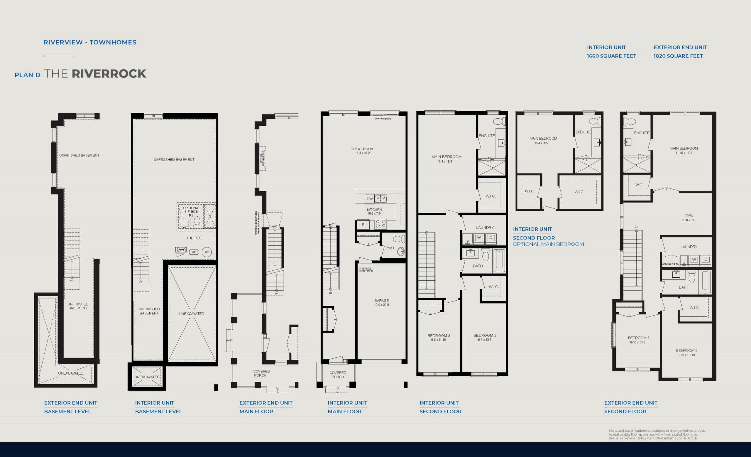 The RiverRock Floor Plan at Riverview Towns Phase 2 - 1820 sq.ft