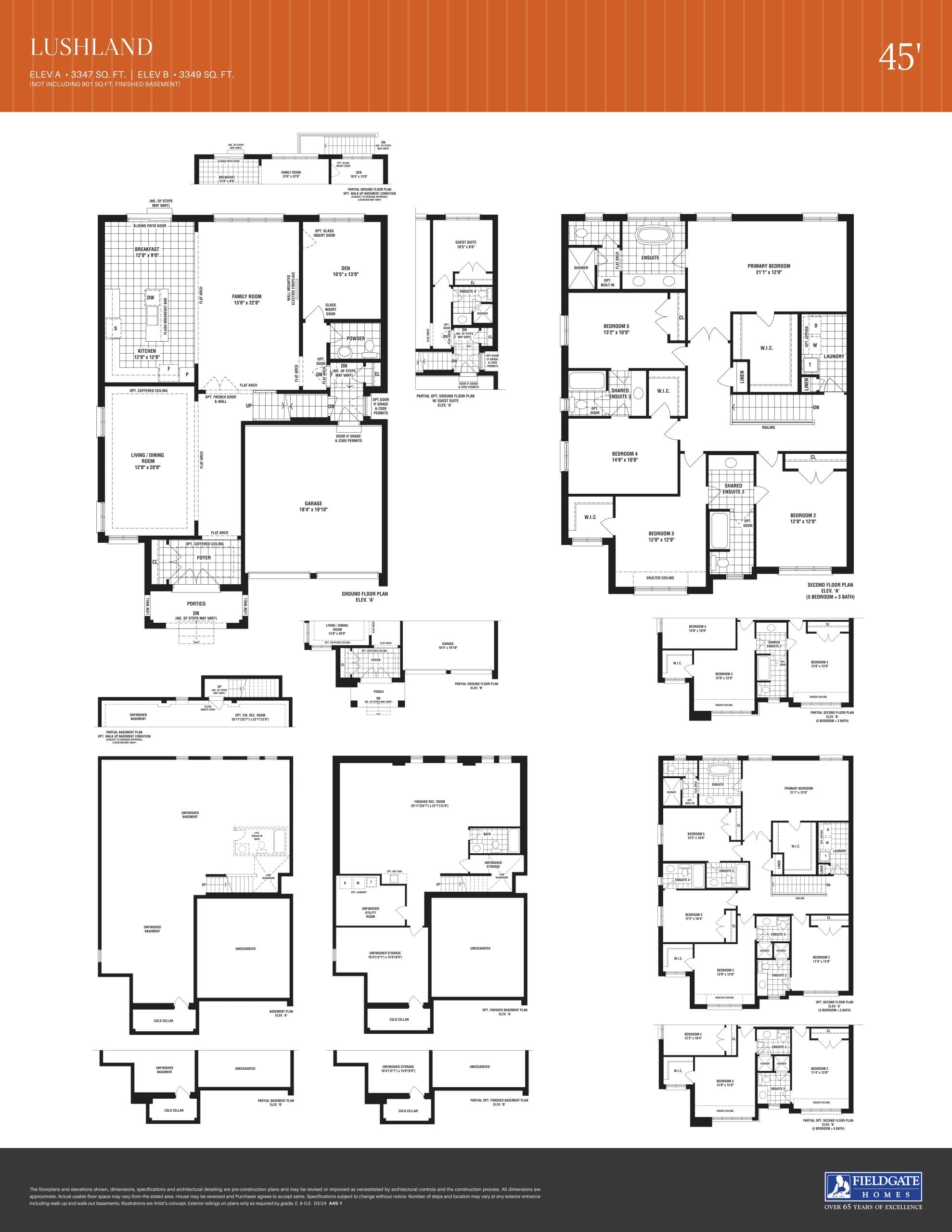 Lushland Floor Plan at Upper East Side Unionville Towns - 3347 sq.ft