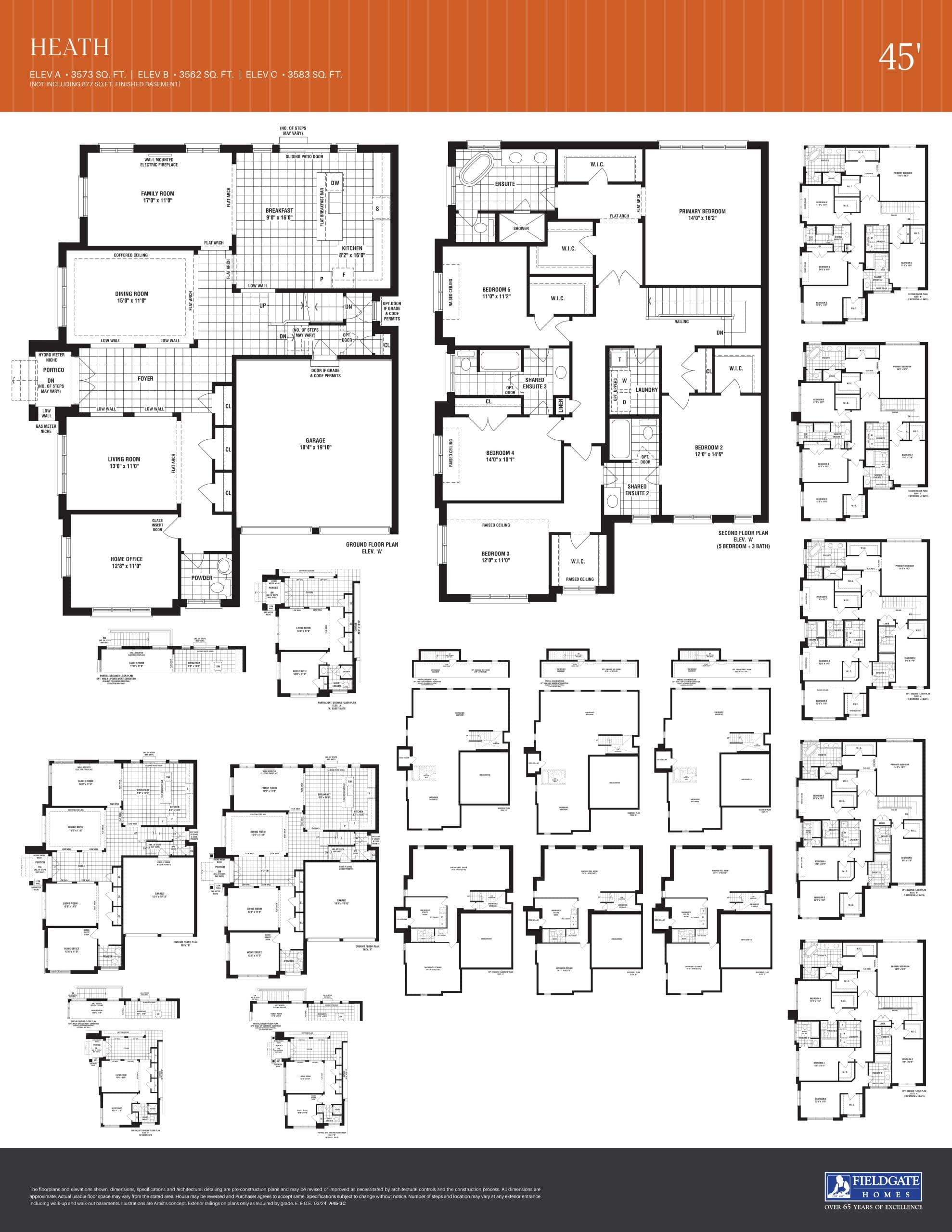 Heath Floor Plan at Upper East Side Unionville Towns - 3573 sq.ft