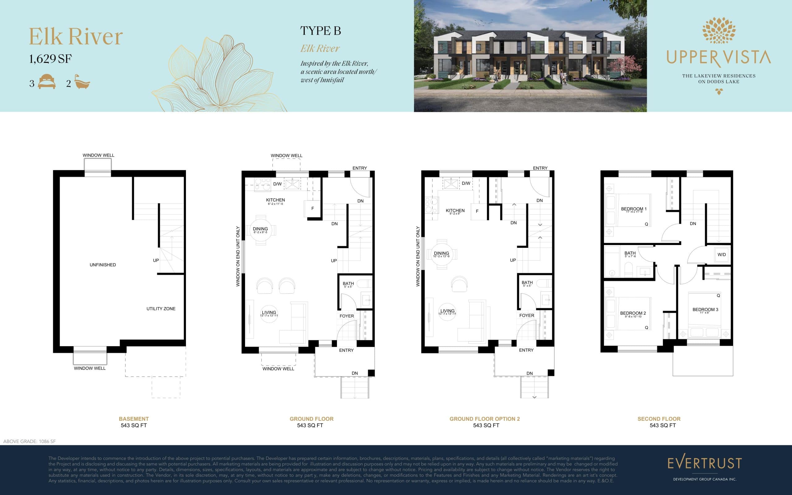 Elk River - Type B Floor Plan at Upper Vista Innisfail Towns (UVI) - 1629 sq.ft