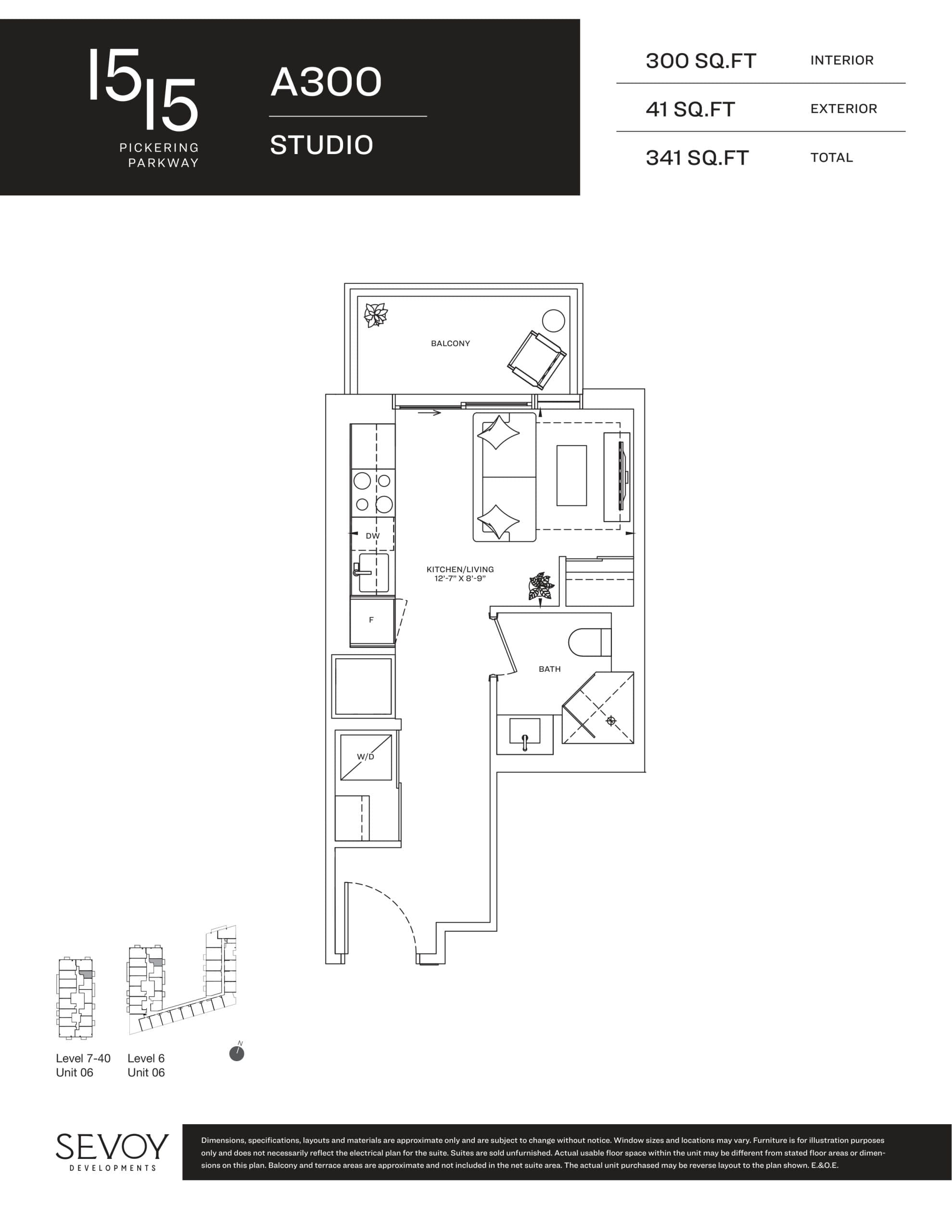 A300 Floor Plan at 1515 Pickering Parkway Condos - 300 sq.ft