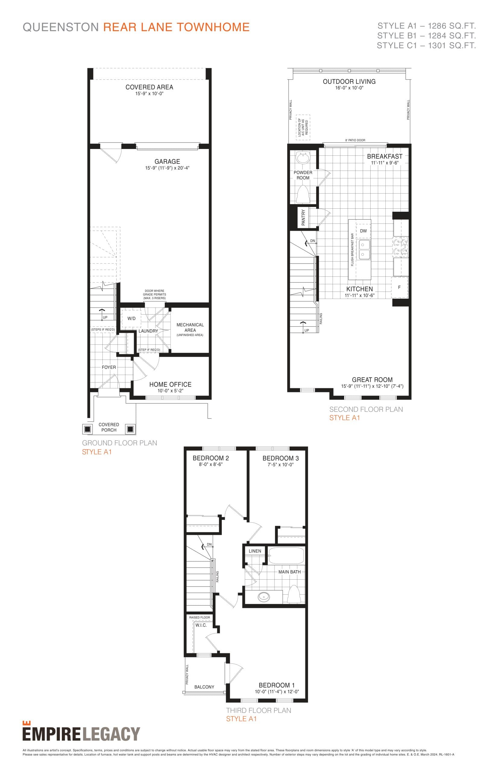 Queenston Floor Plan at Empire Legacy Condos Phase 5 - 1301 sq.ft