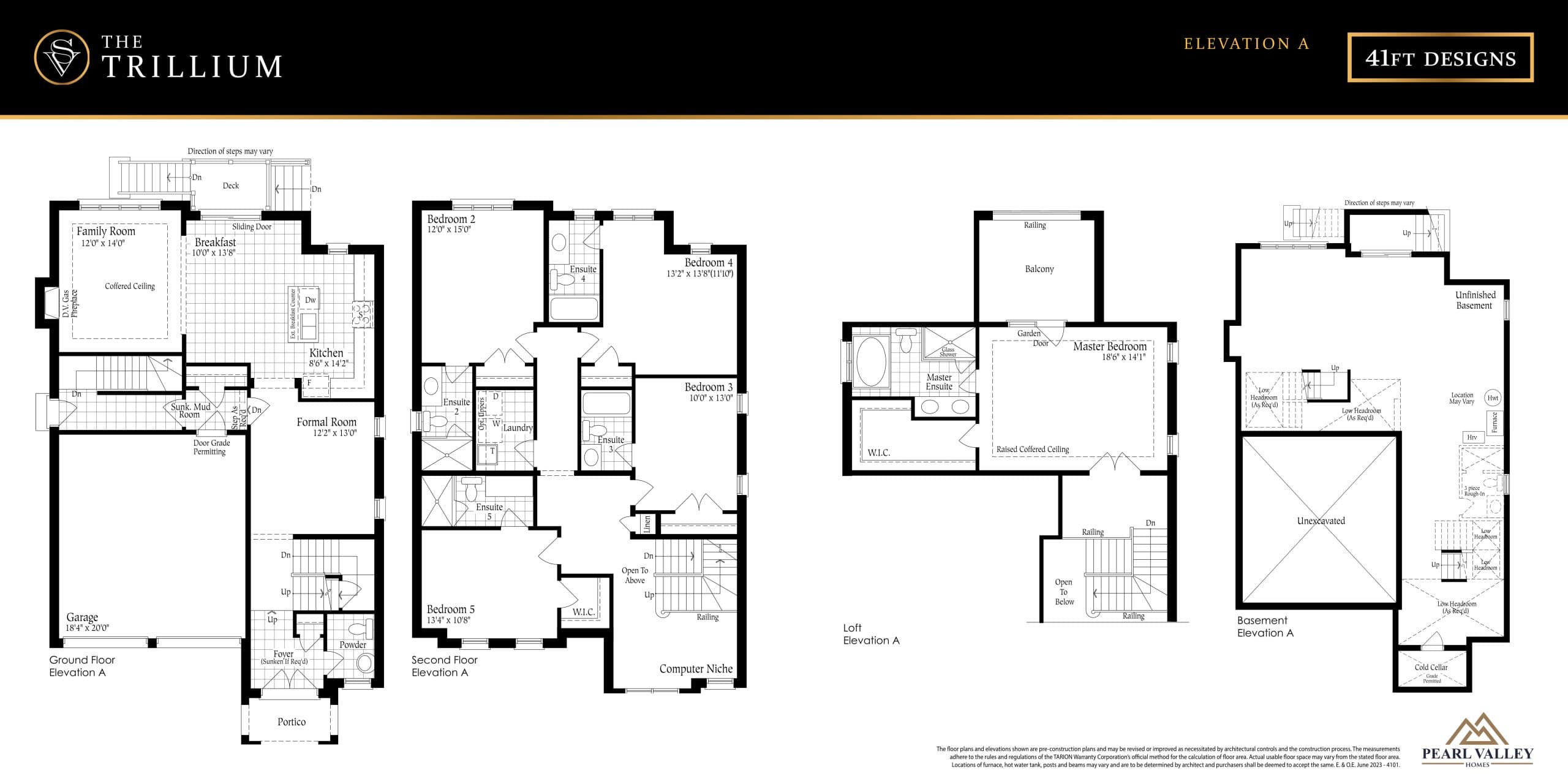 The Trillium Floor Plan at Spring Valley Estates - 3140 sq.ft