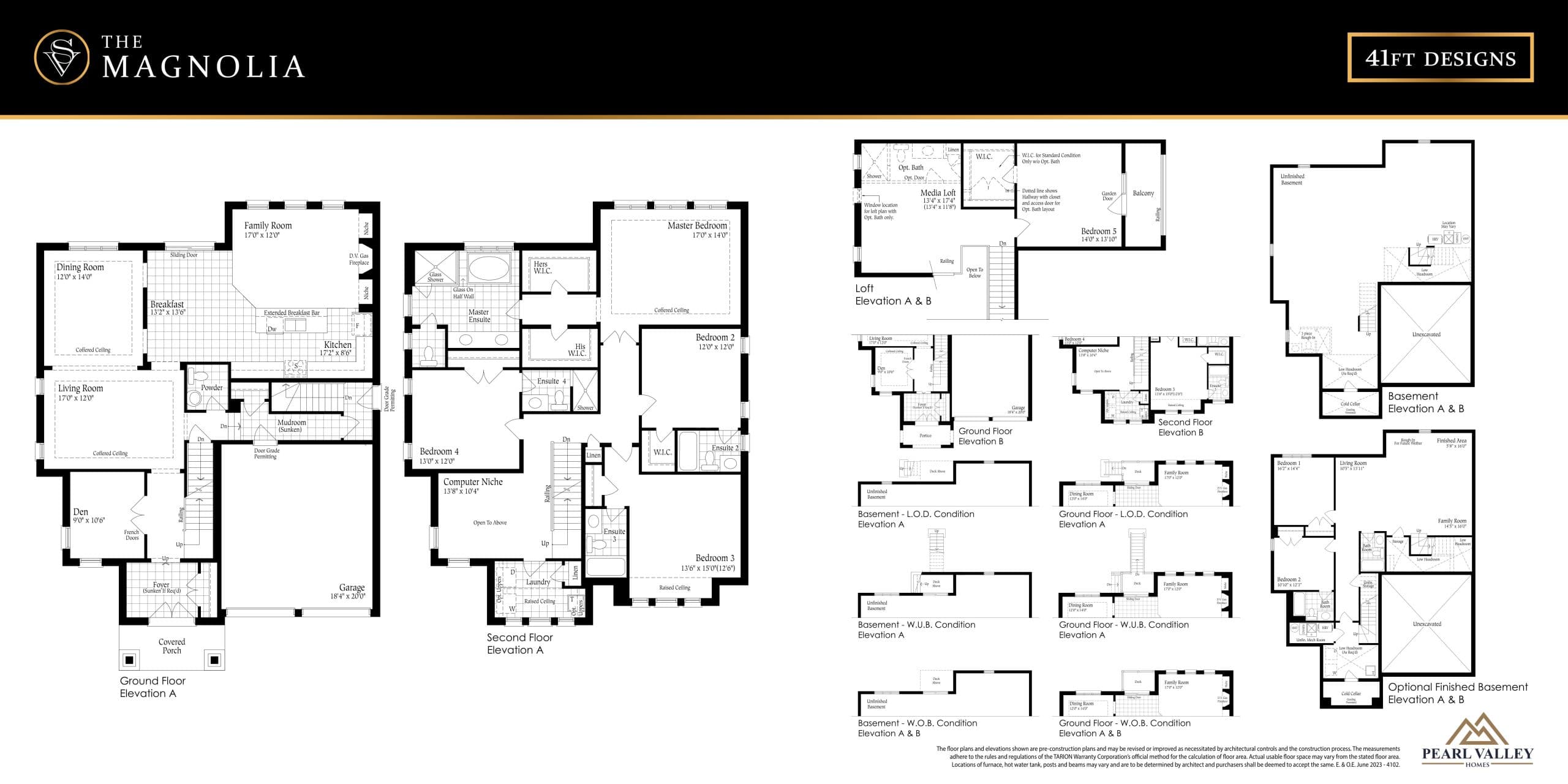The Magnolia Floor Plan at Spring Valley Estates - 3997 sq.ft