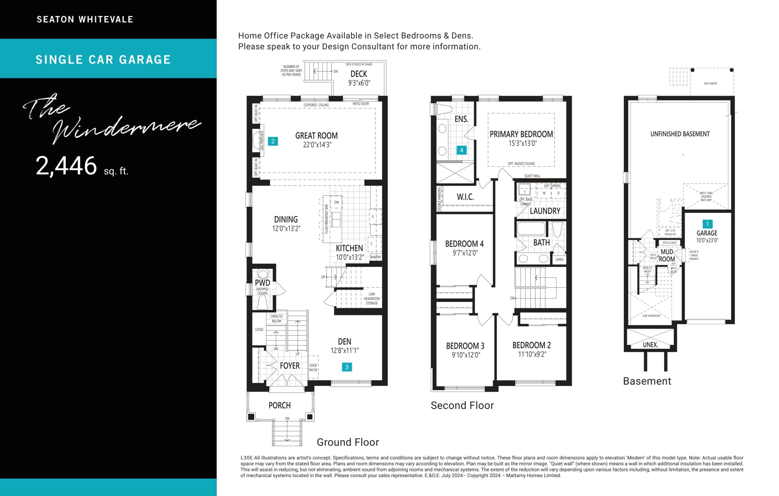 The Windermere Floor Plan at Seaton Whitevale Phase 5 - 2446 sq.ft