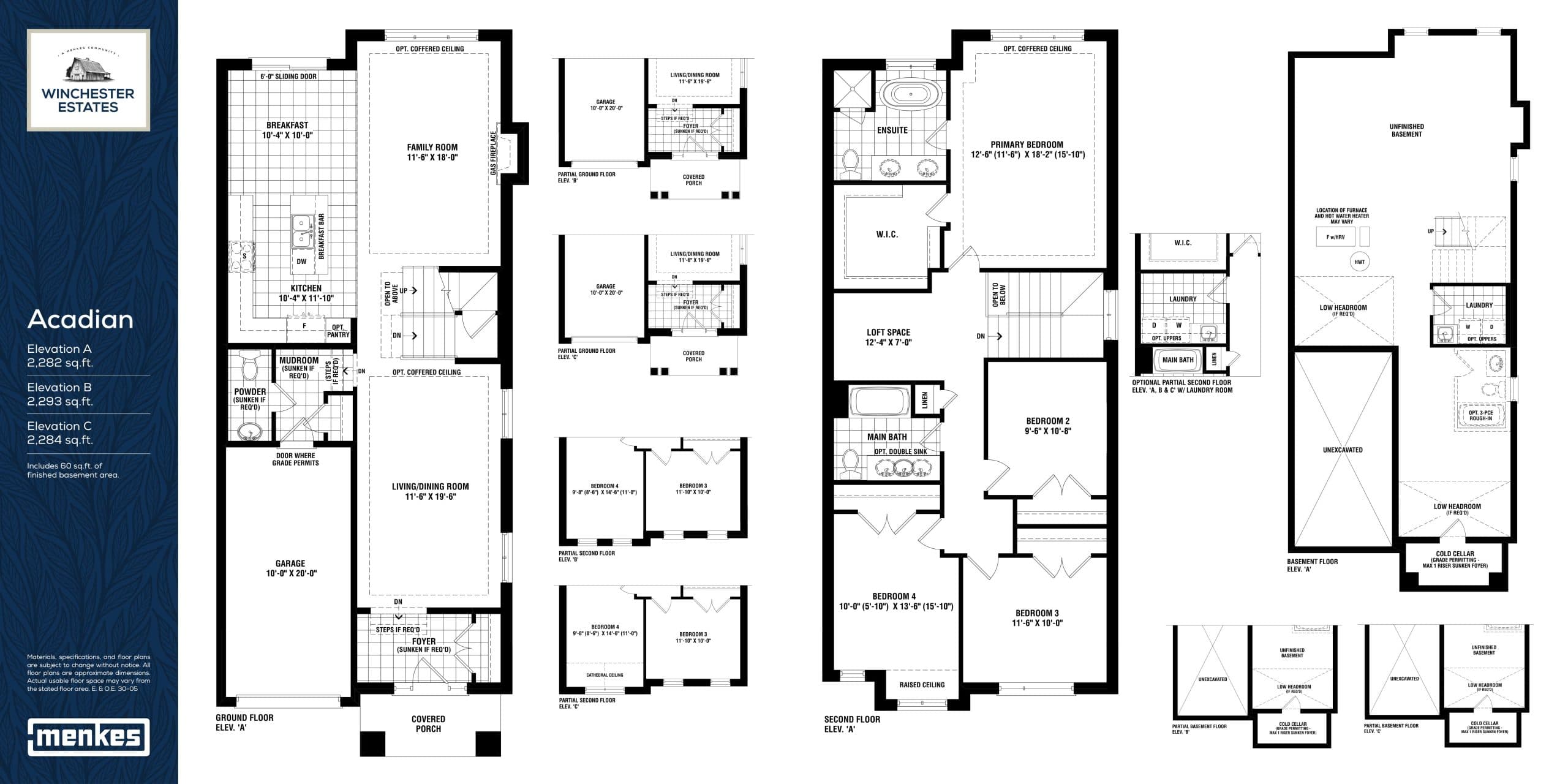 Acadian Floor Plan at Winchester Estates by Menkes Developments Ltd. - 2293 sq.ft