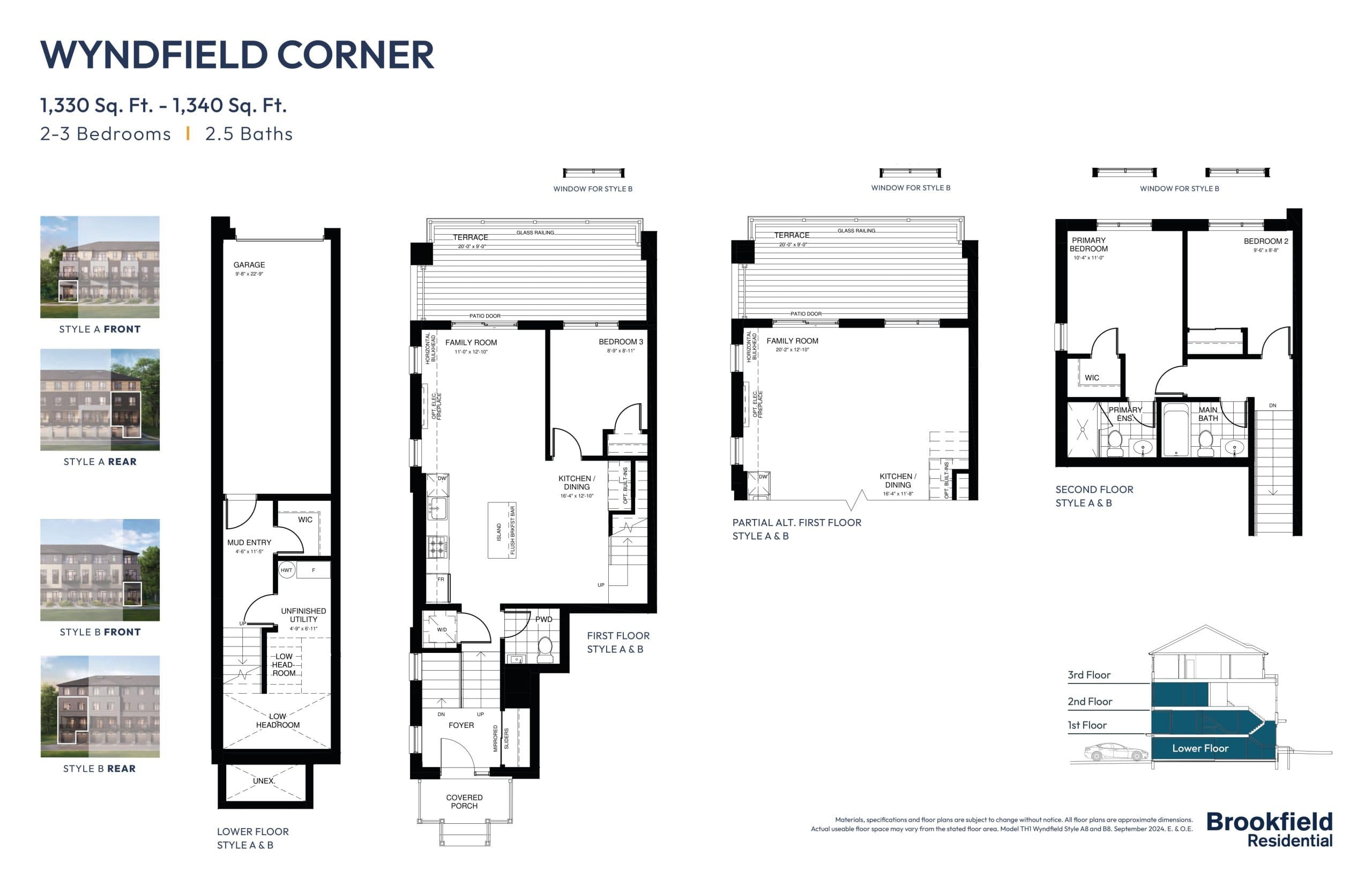 Wyndfield Corner Floor Plan at Garden Square Towns - 1330 sq.ft