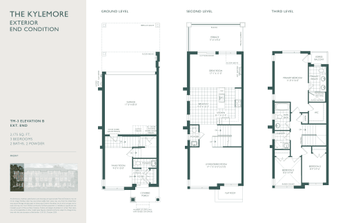 The Kylemore Exterior End Condition TM-3 Elevation B floor plan