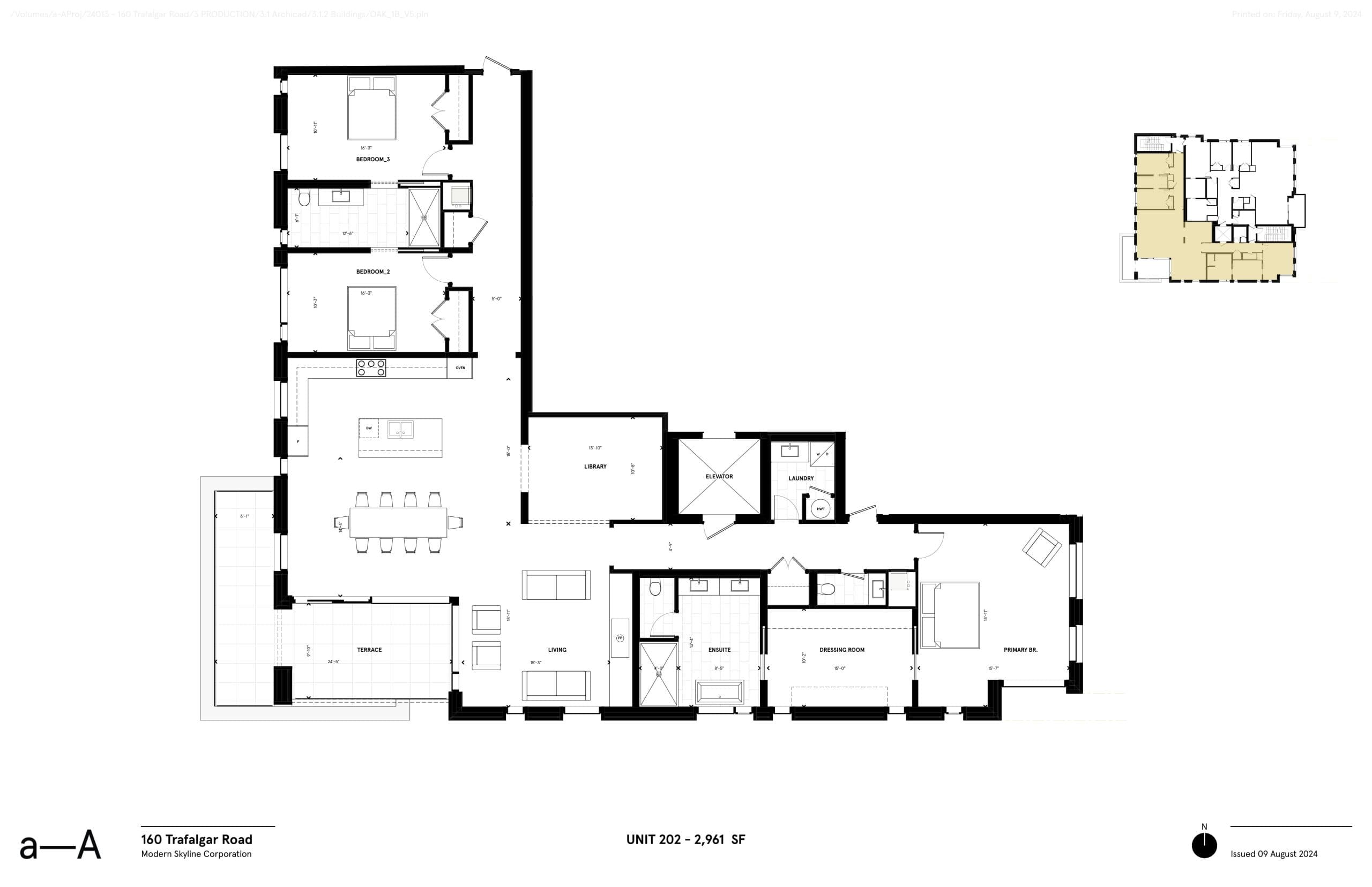 Unit 202 Floor Plan at The Aristocrat Condos - 2961 sq.ft