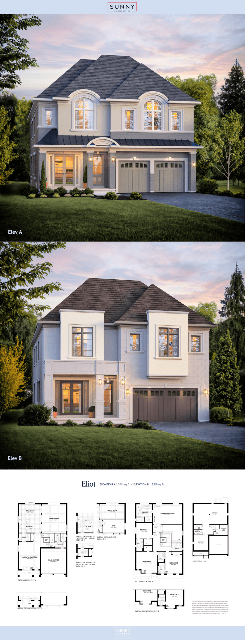 Eliot Floor Plan at Oxford Estates - 3911 sq.ft