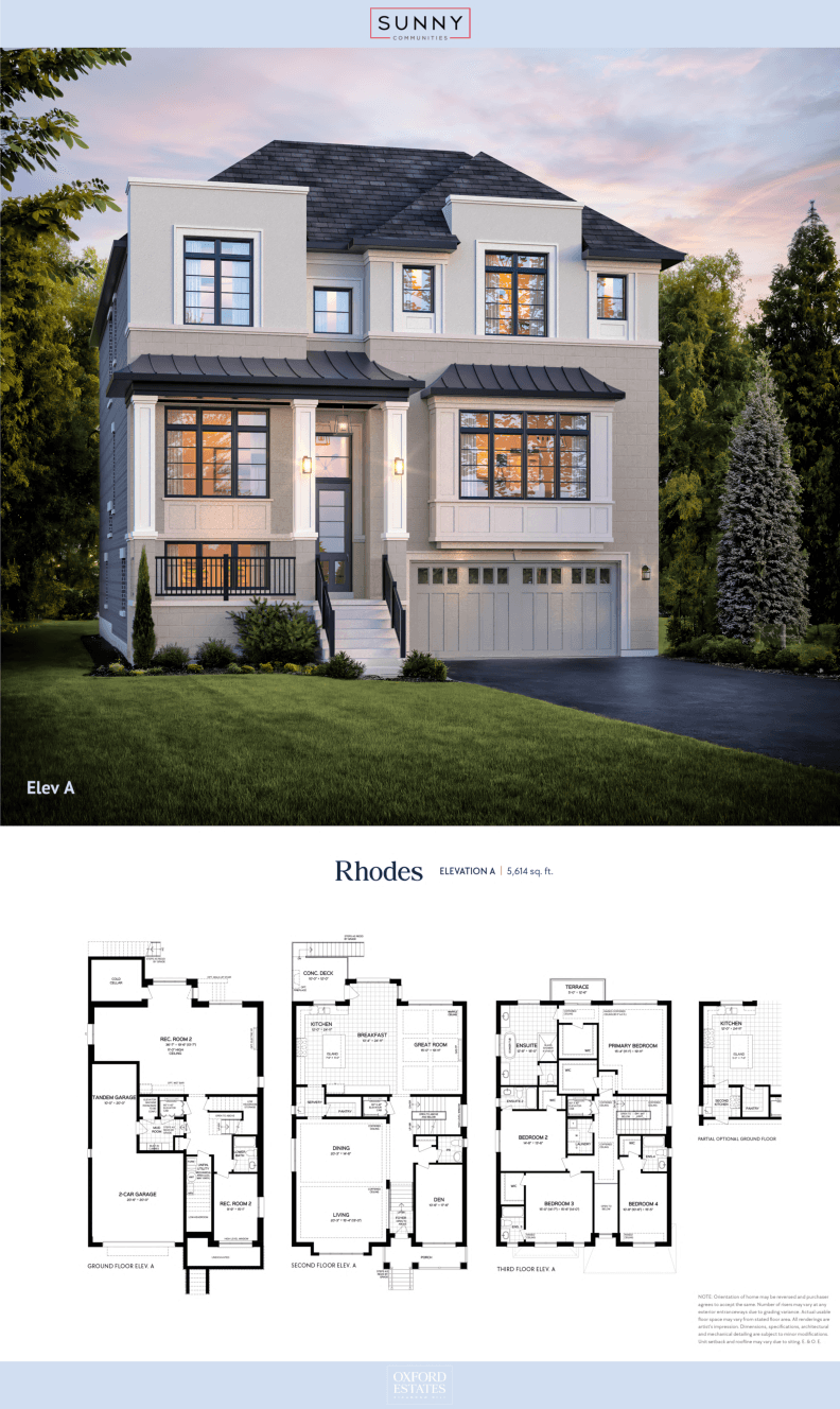 Rhodes Floor Plan at Oxford Estates - 5614 sq.ft