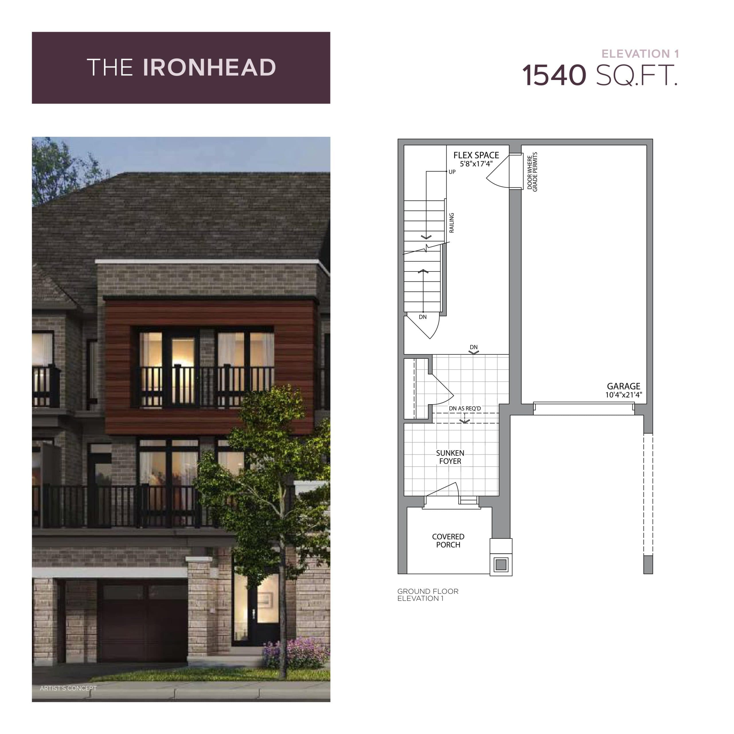 The Ironhead Floor Plan at Aurora Trails by Paradise Developments - 1540 sq.ft