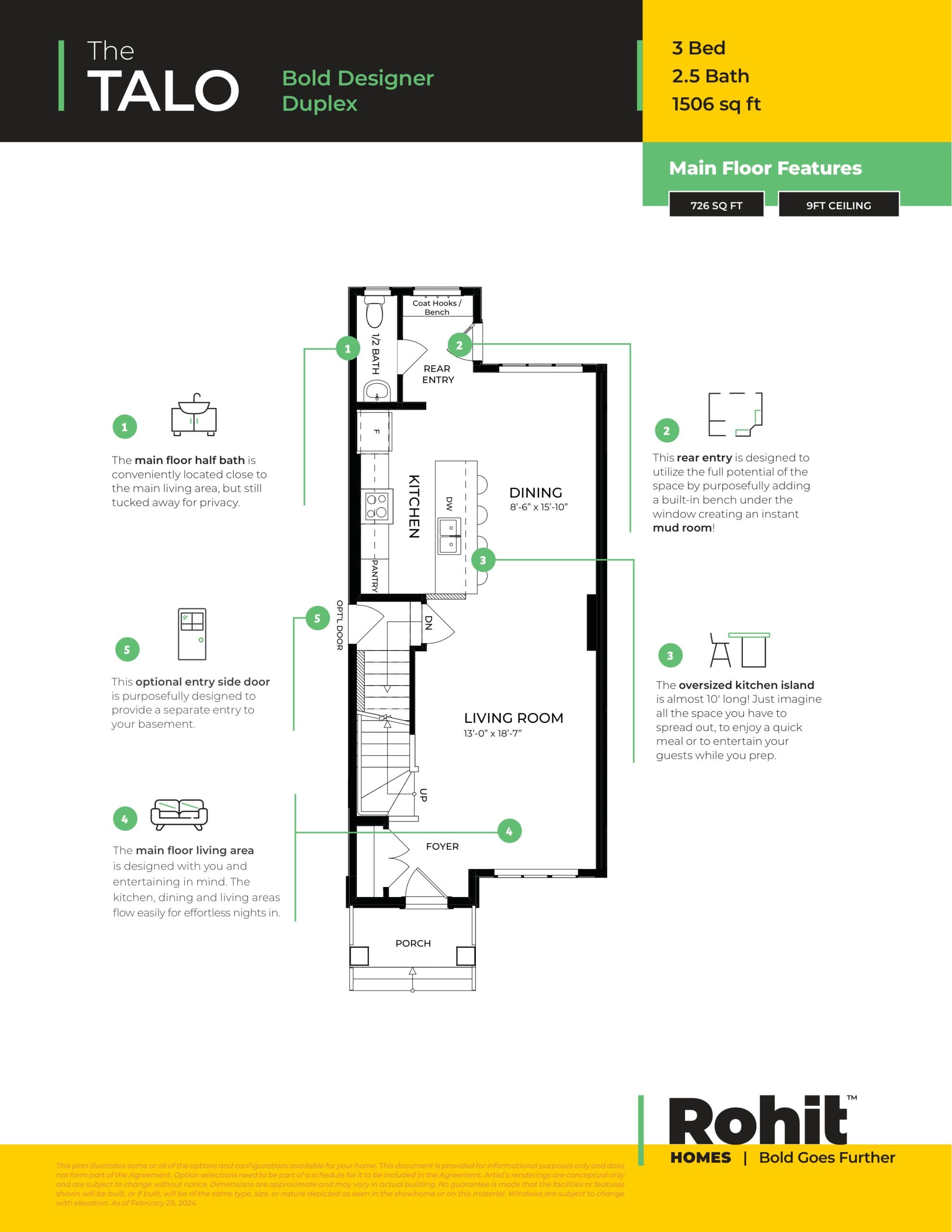 The Talo Floor Plan at Greystone by Rohit Homes - 1506 sq.ft