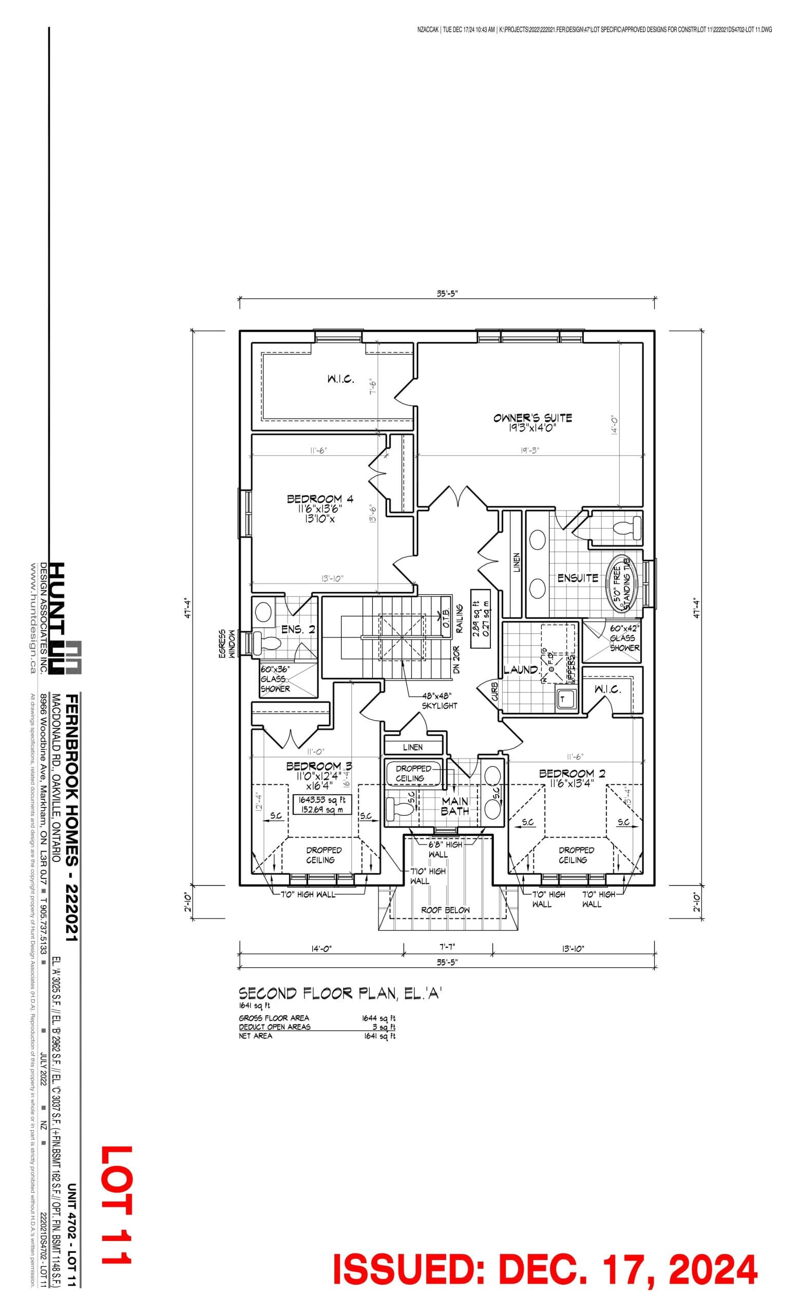 Unit 4702 - Lot 11 (2nd Floor) Elev. A Floor Plan at Lifestyles of South East Oakville - 3025 sq.ft