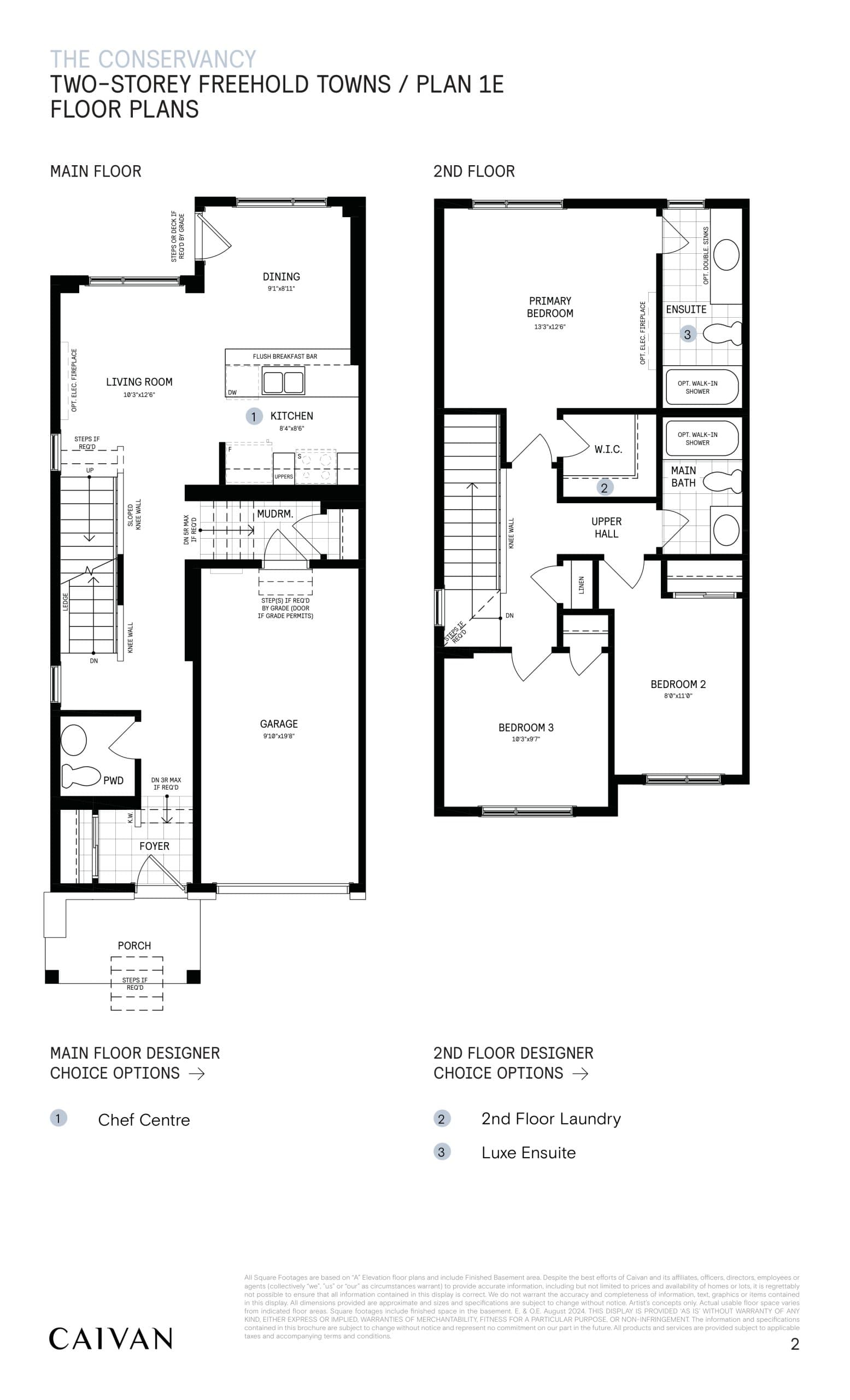 Plan 1E - 2Storey Floor Plan at The Conservancy Towns - 1680 sq.ft