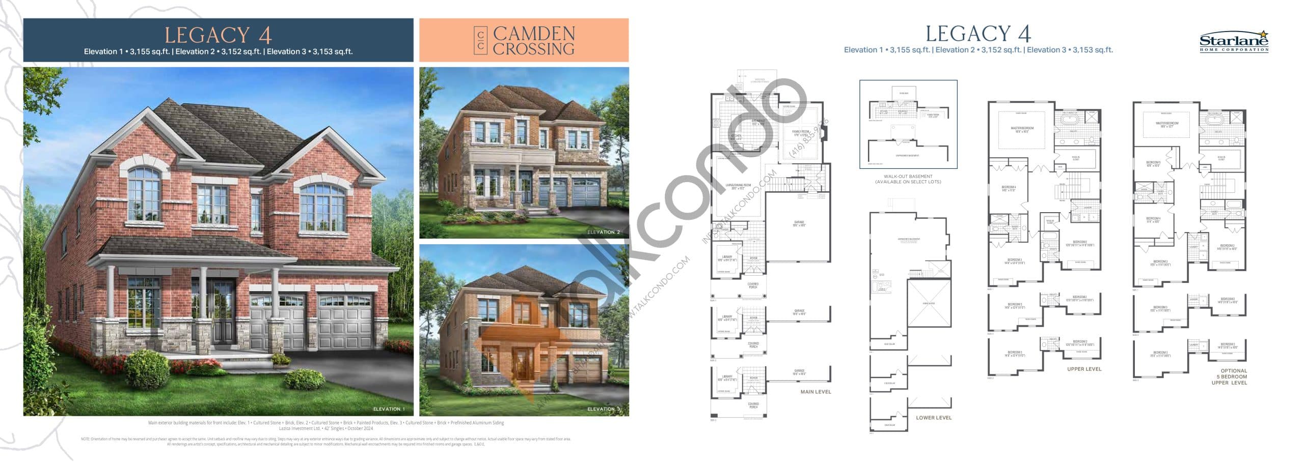 Legacy 4 Floor Plan at Camden Crossing Phase 2 by Starlane Home Corporation - 3155 sq.ft