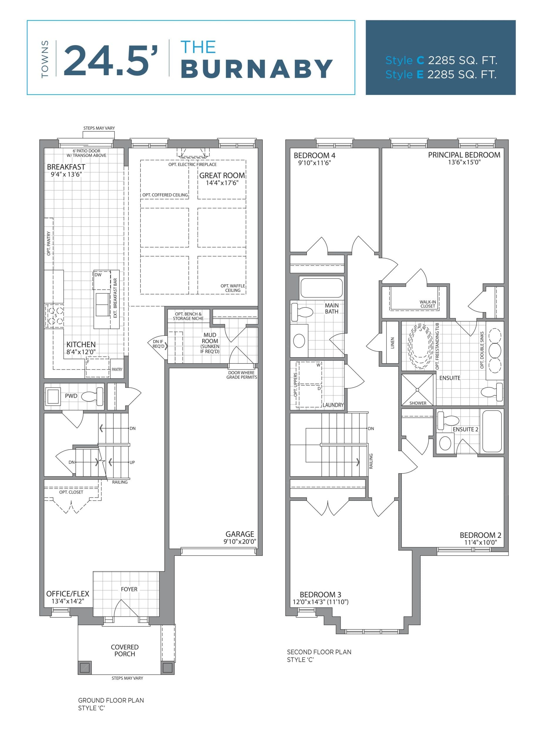 The Burnaby Floor Plan at Queensville Homes by Lakeview Homes - 2285 sq.ft