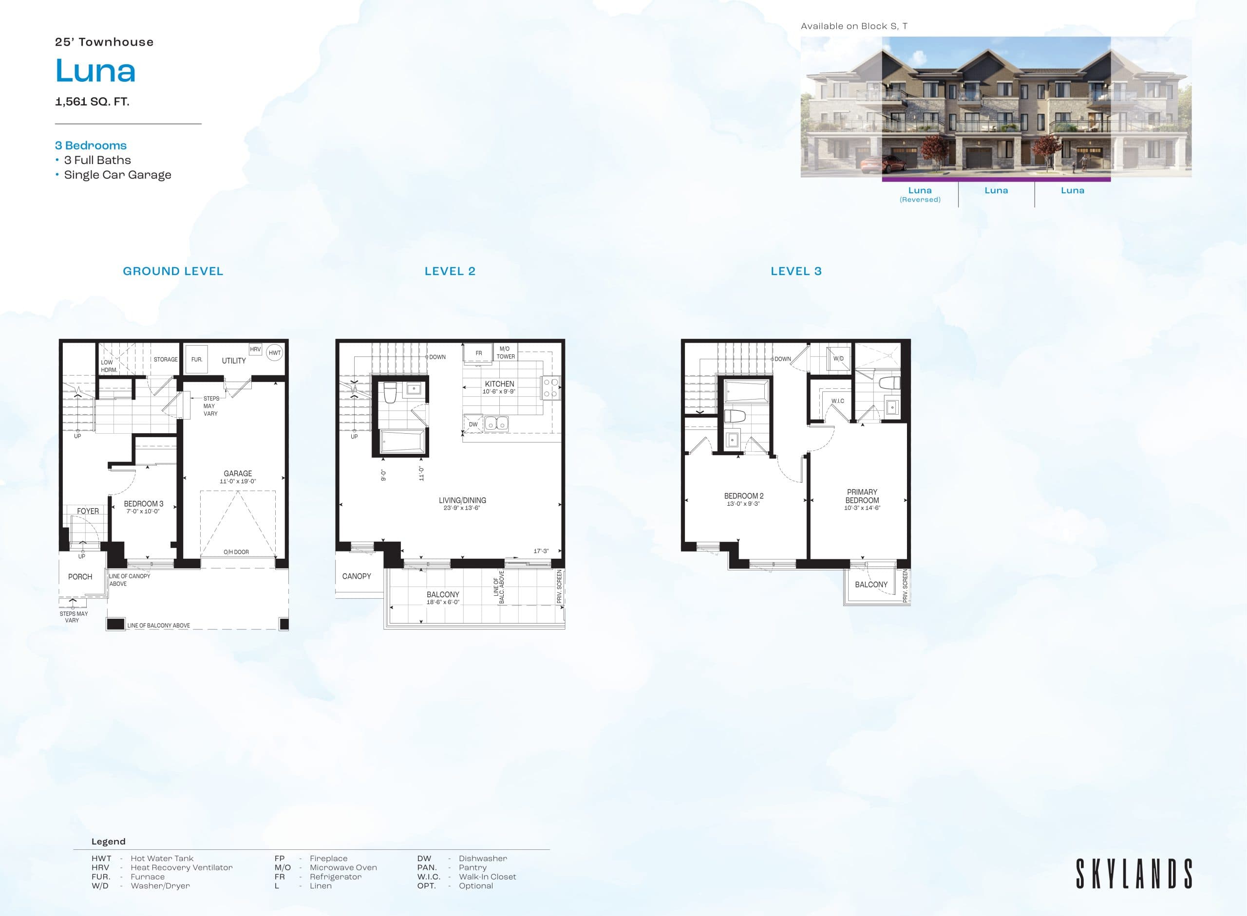 Luna Floor Plan at Skylands Towns - 1561 sq.ft