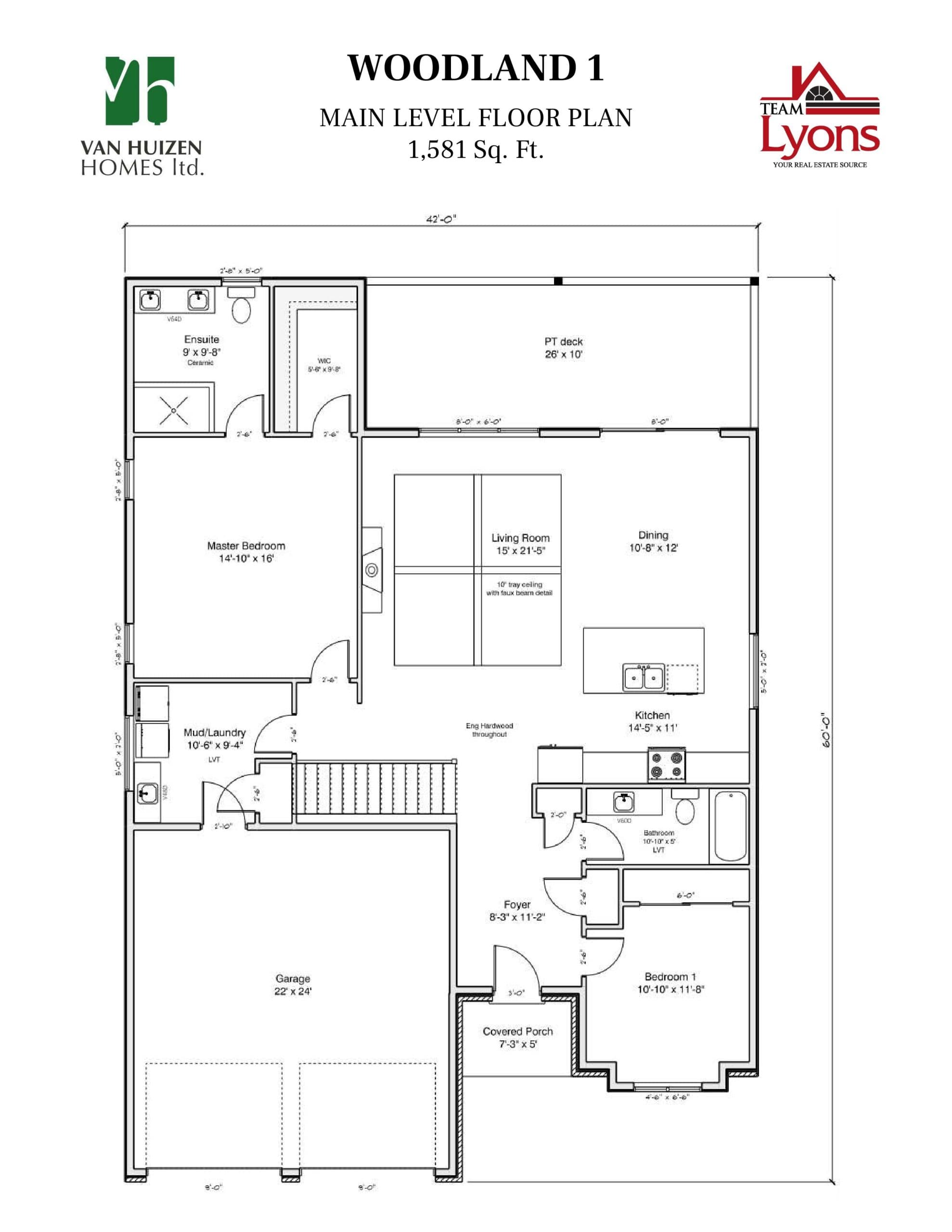 Woodland 1 Floor Plan at Woodland Heights Homes - 1581 sq.ft
