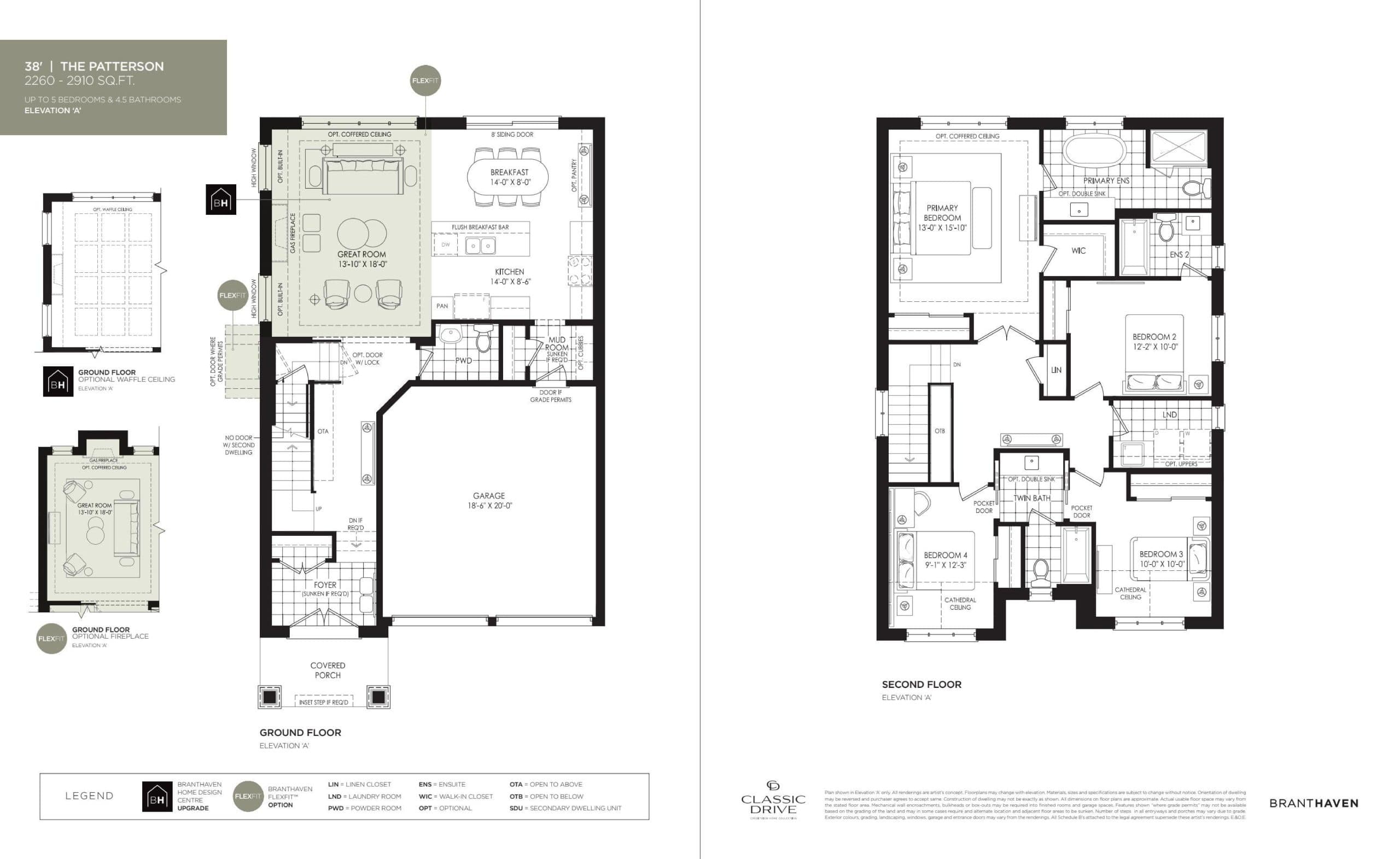 The Patterson Floor Plan at Classic Drive Homes - 2910 sq.ft