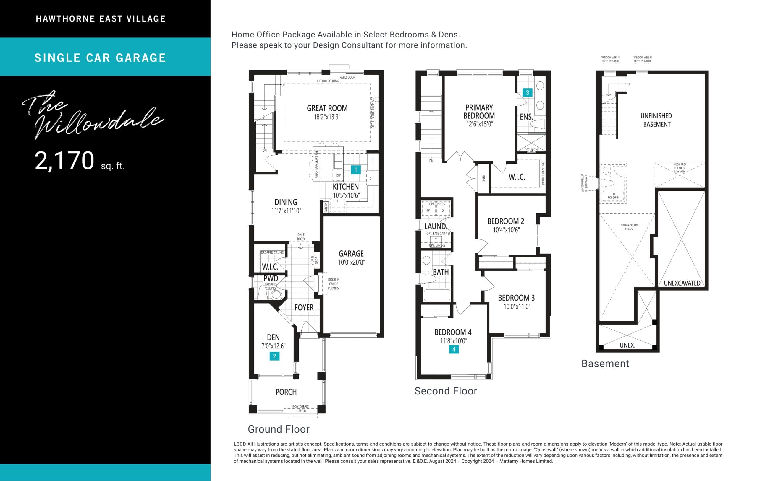 The Willowdale Floor Plan at Hawthorne East Village Phase 4 - 2170 sq.ft