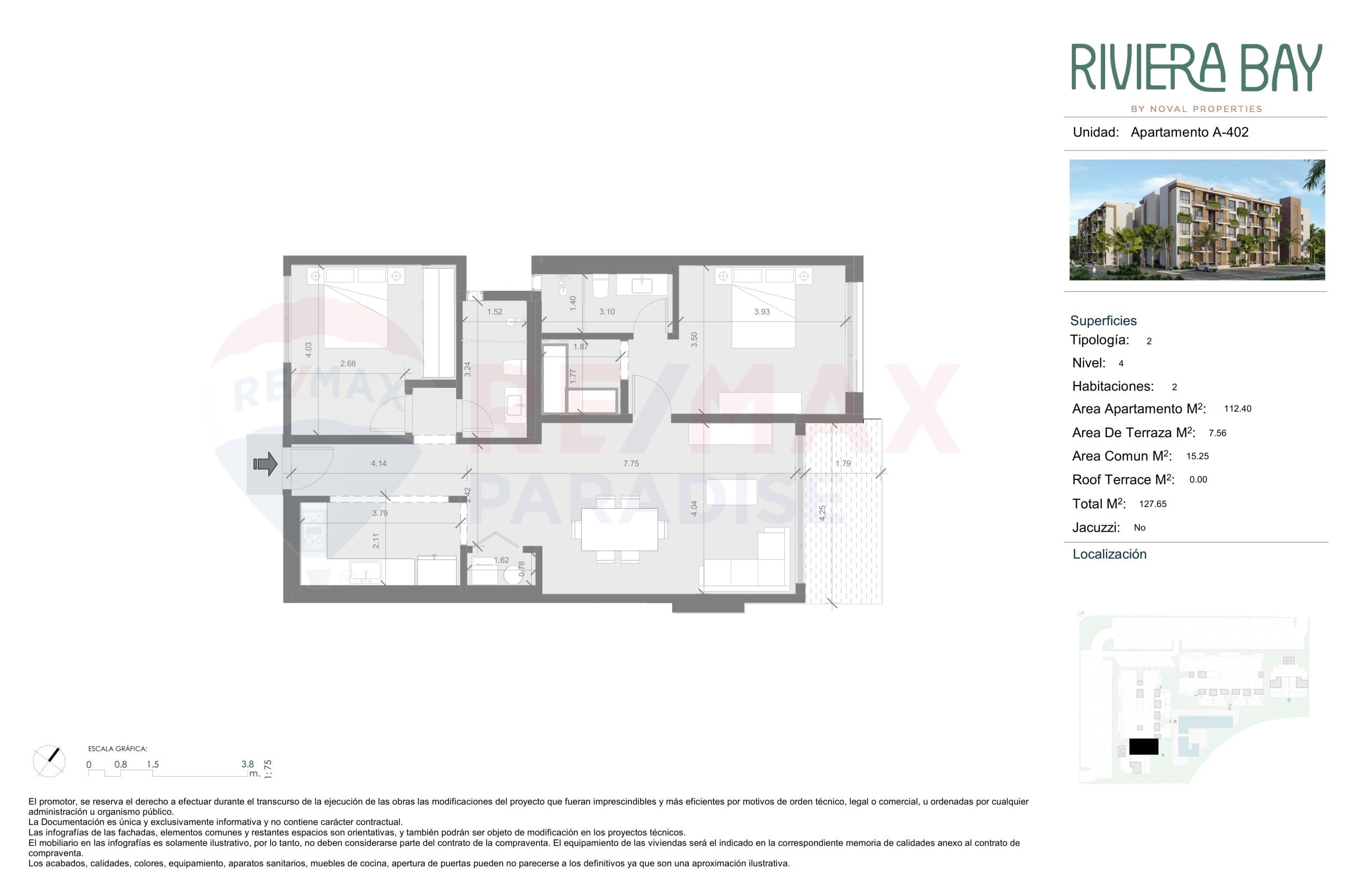 A-402 Floor Plan at Riviera Bay Condos - 1210 sq.ft