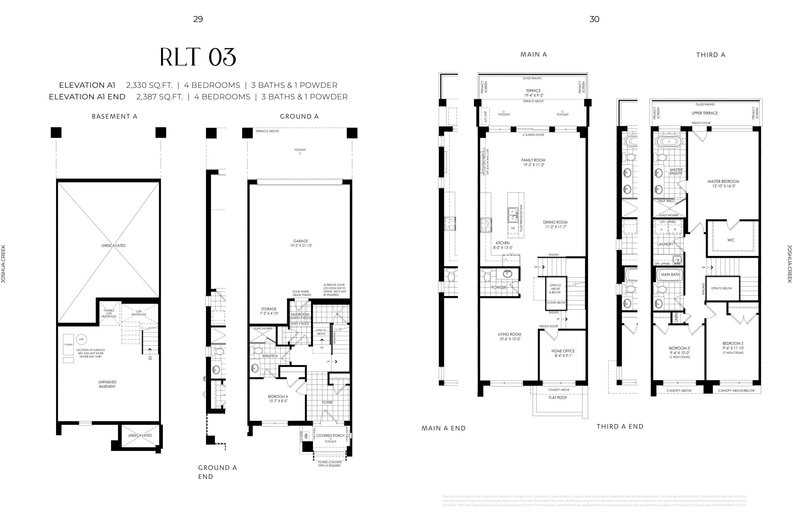 RLT 03 A1 Floor Plan at Joshua Creek Montage - Townhomes by Primont Homes - 2330 sq.ft