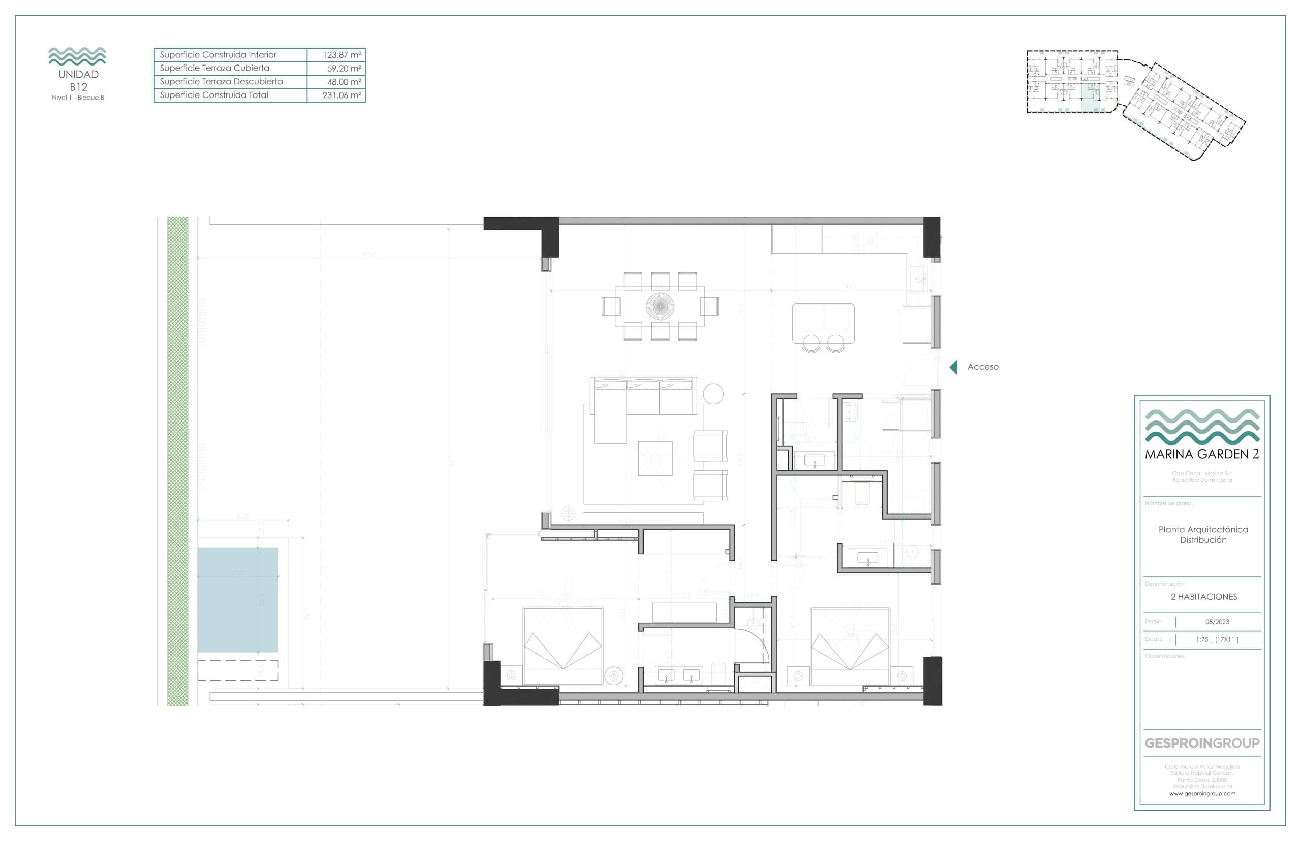 B12 Floor Plan at Marina Garden 2 - 1333 sq.ft