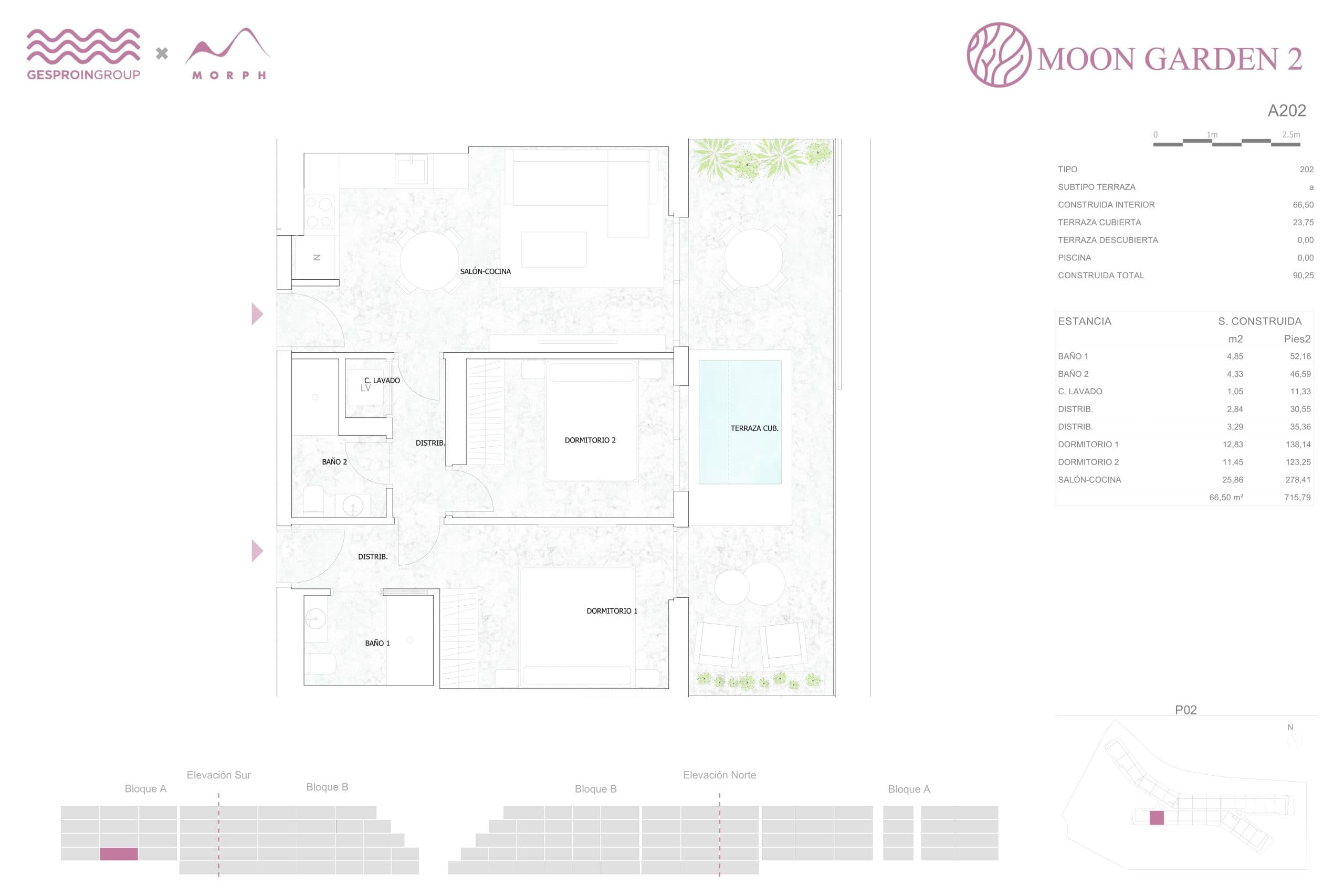 A202 Floor Plan at Moon Garden 2 - 716 sq.ft