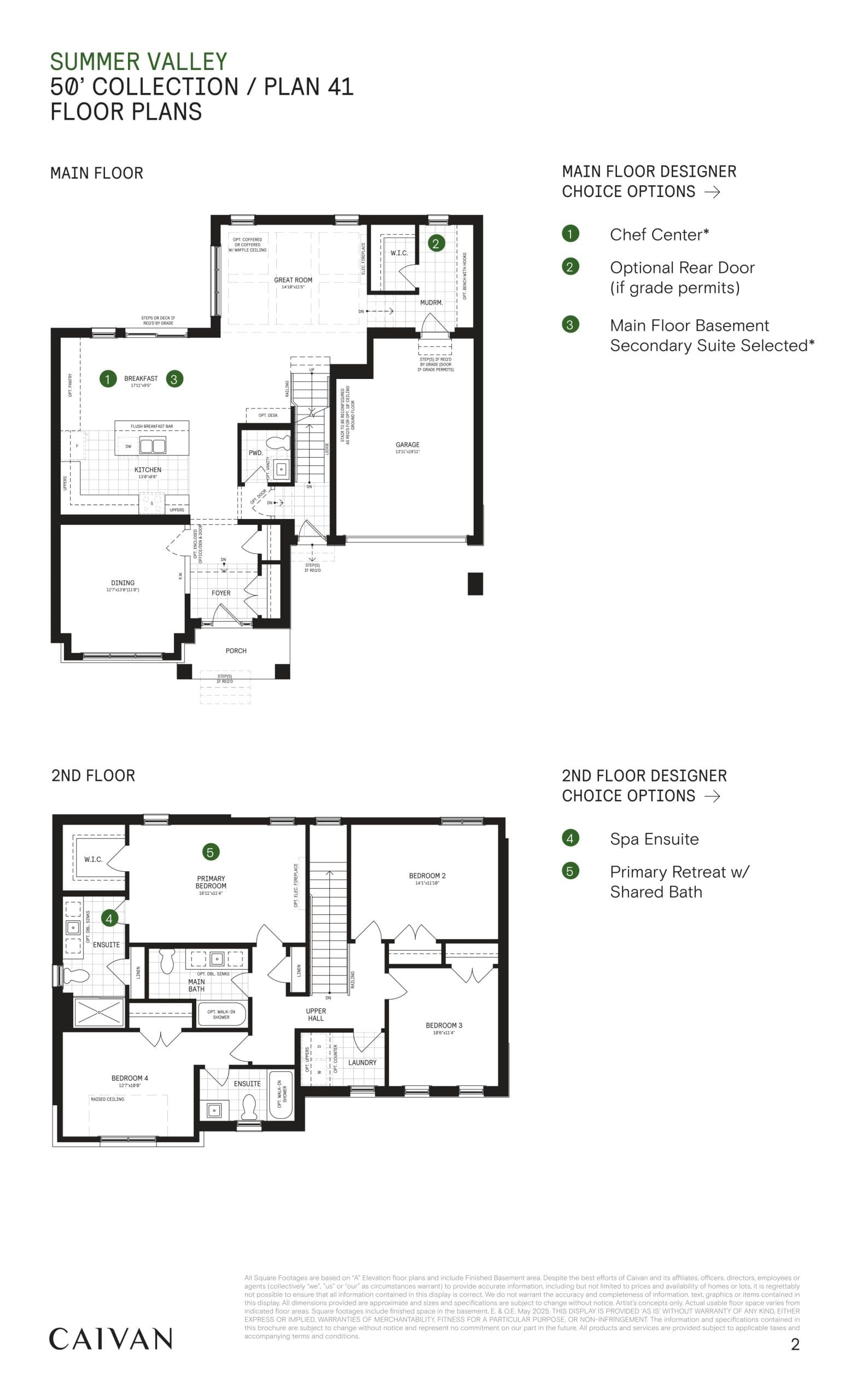 50' Collection / Plan 41 Floor Plan at Summer Valley Homes - 3318 sq.ft