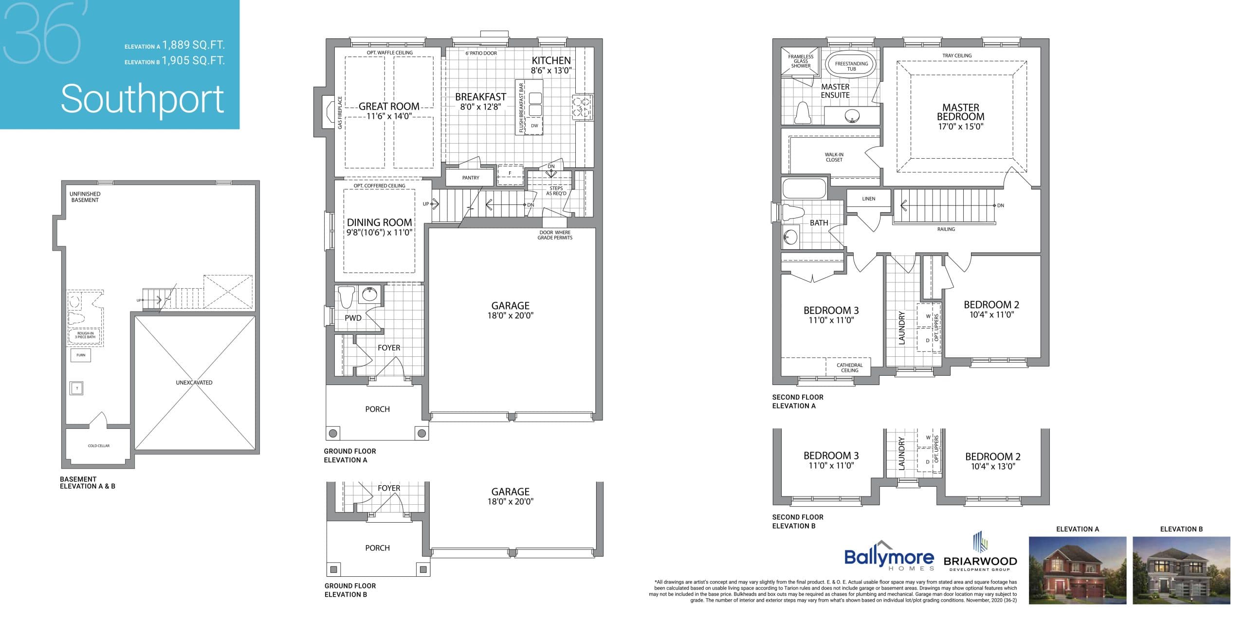 Southport Floor Plan at Trilogy Homes - 1905 sq.ft