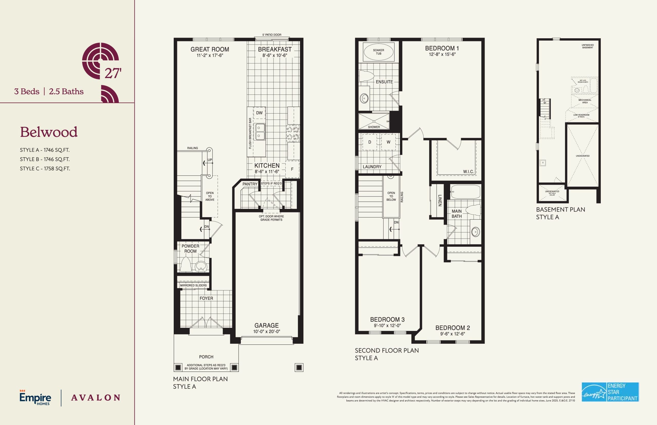Belwood Floor Plan at Empire Avalon Gateway Phase 2 - 1746 sq.ft