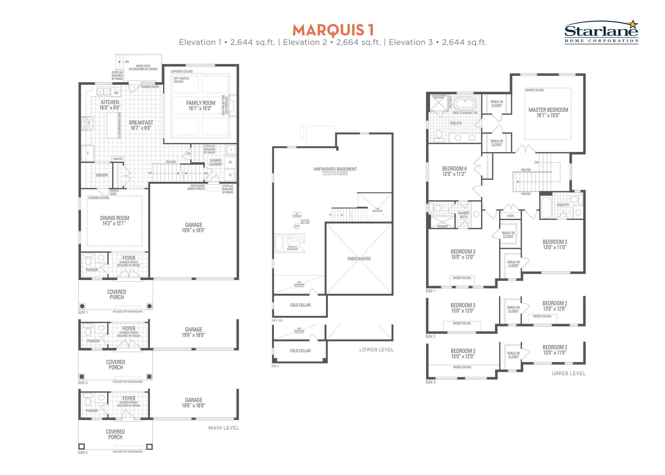 Marquis 1 Floor Plan at Ivy Rouge Phase 2 by Starlane Home Corporation - 2644 sq.ft