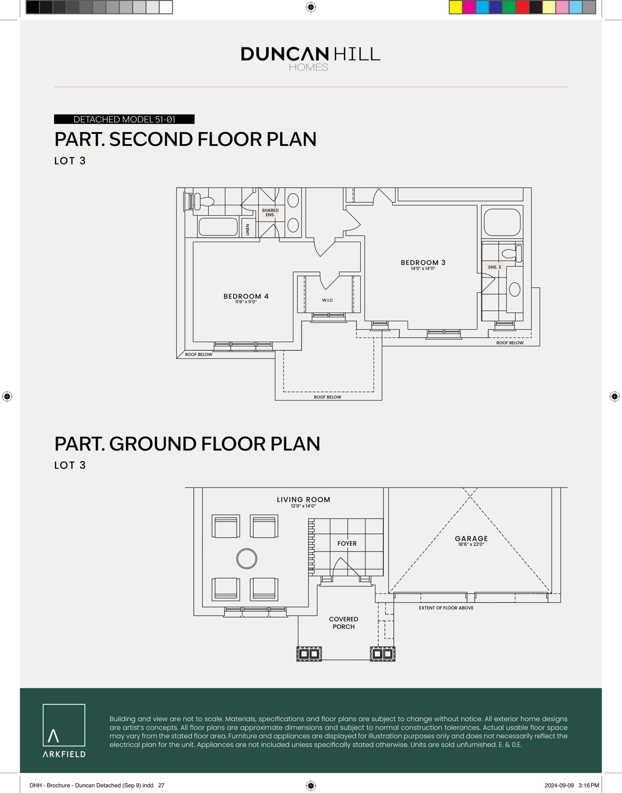 Model 51-01 (Lot 3 Partial Floor Plans) Floor Plan at Duncan Hill Homes - 4575 sq.ft